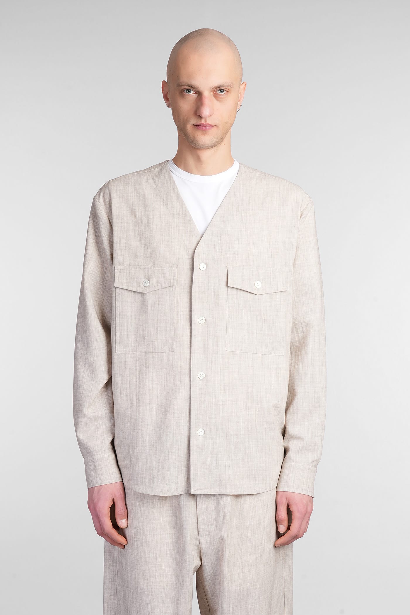 Mauro Grifoni Shirt In Beige Polyester