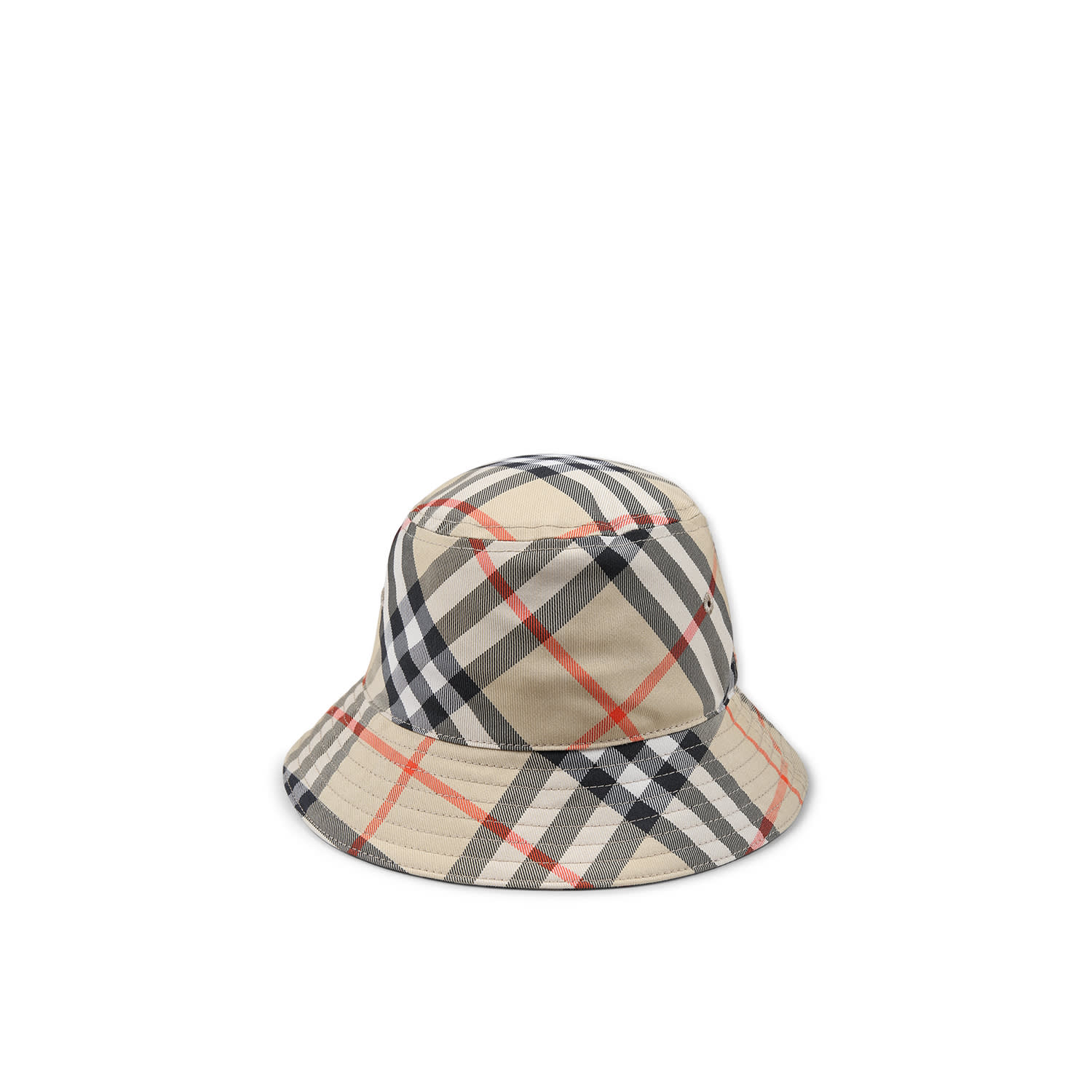 Burberry Beige Cloche For Kids With Check Vintage Print
