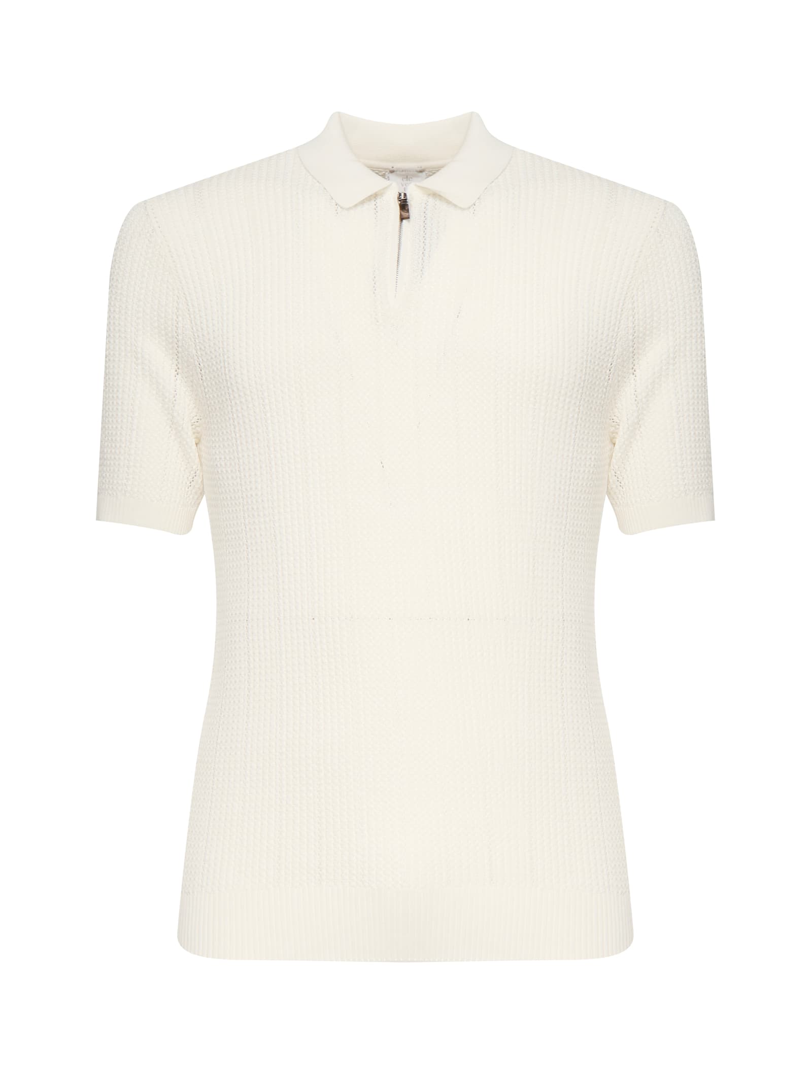 Eleventy Ribbed Zip Polo Shirt