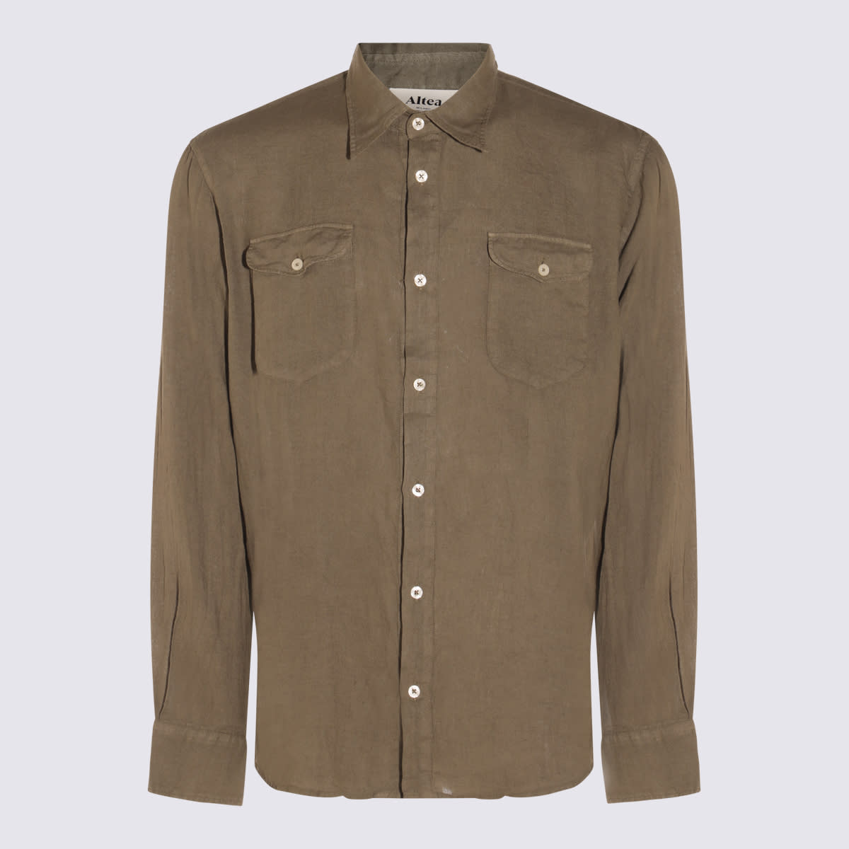 Altea Military Green Linen Shirt