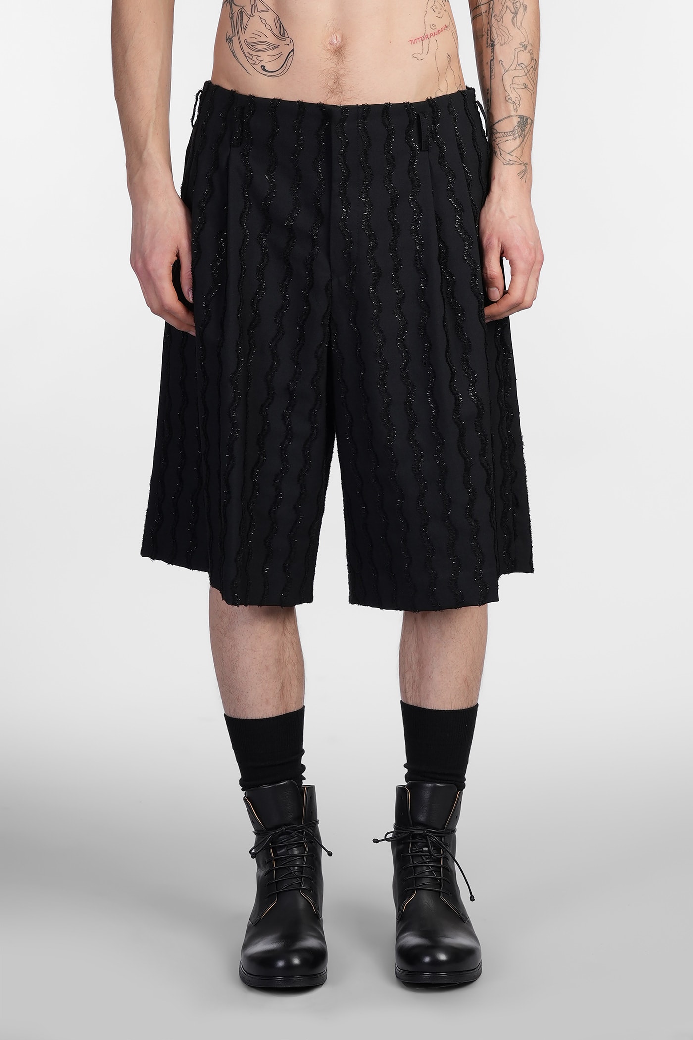 Comme Des Garçons Homme Plus Shorts In Black Wool