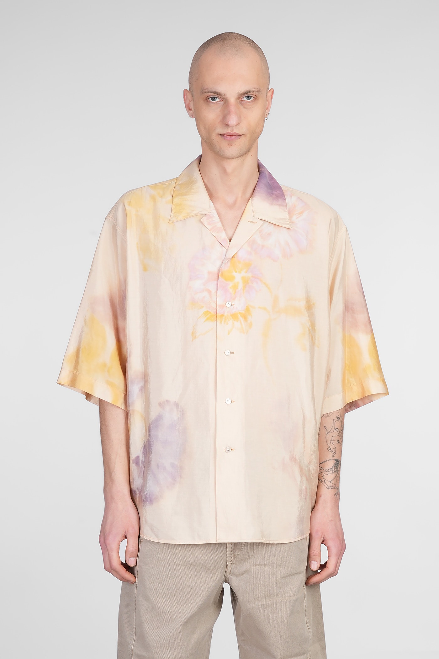 Lemaire Shirt In Yellow Silk