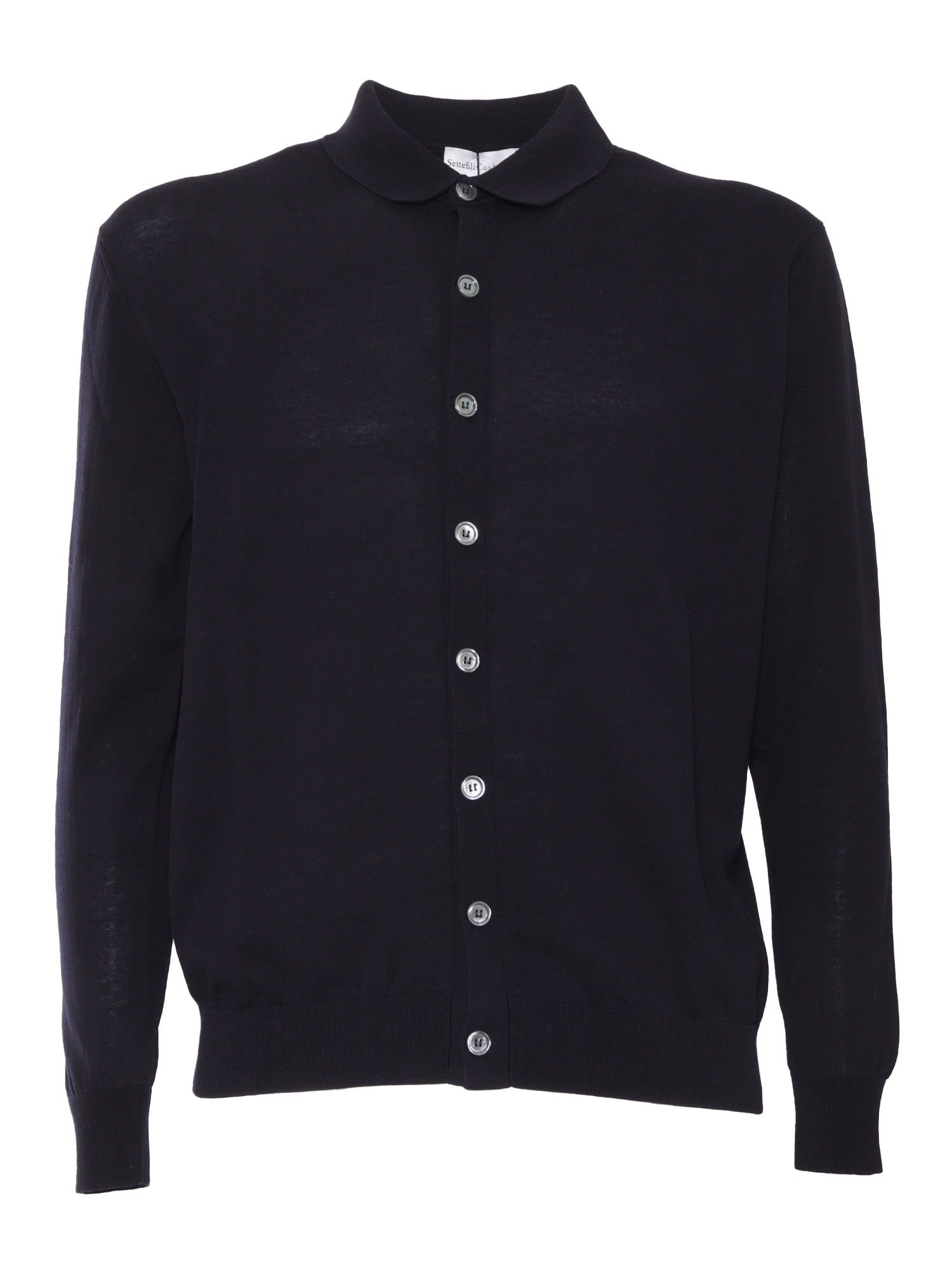 Settefili Cashmere Shirt Collar Cardigan High Gauge Ice Cotton