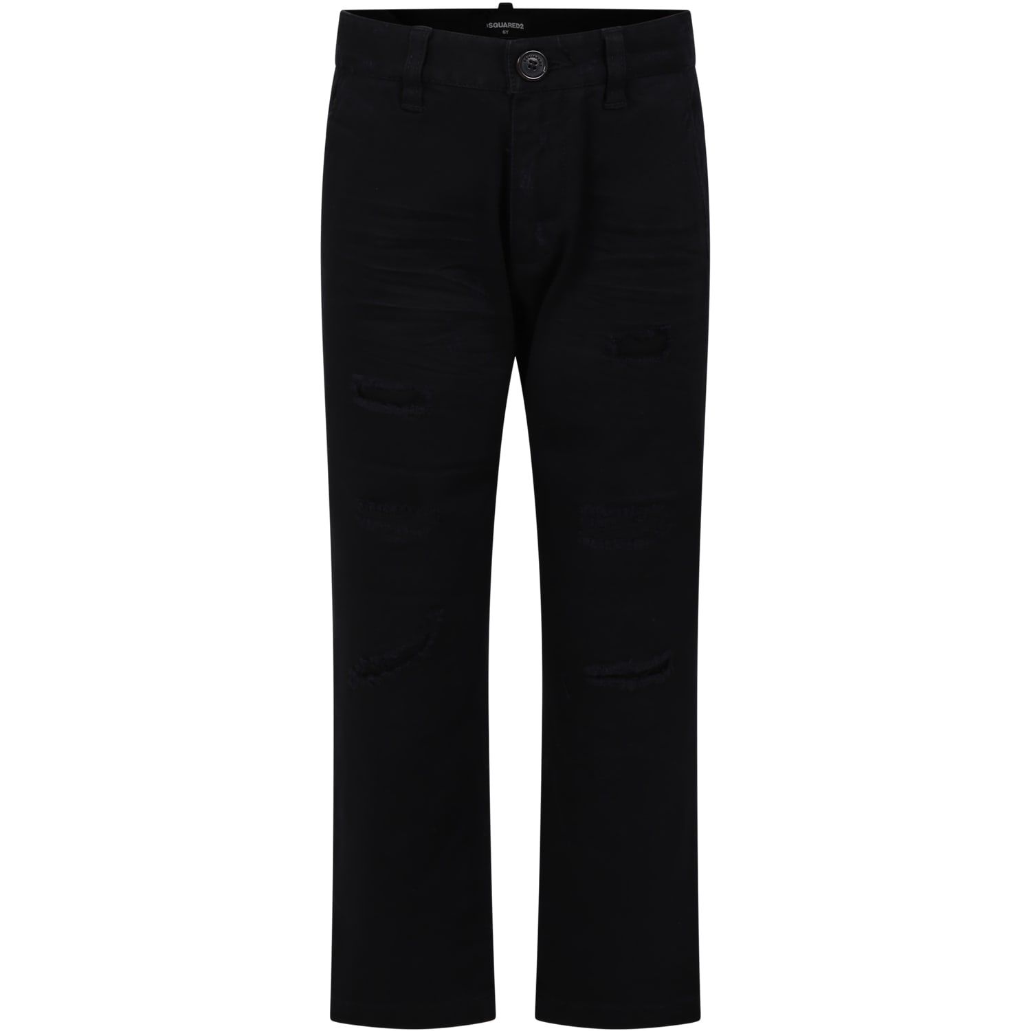 Dsquared2 Black Trousers For Boy With Logo