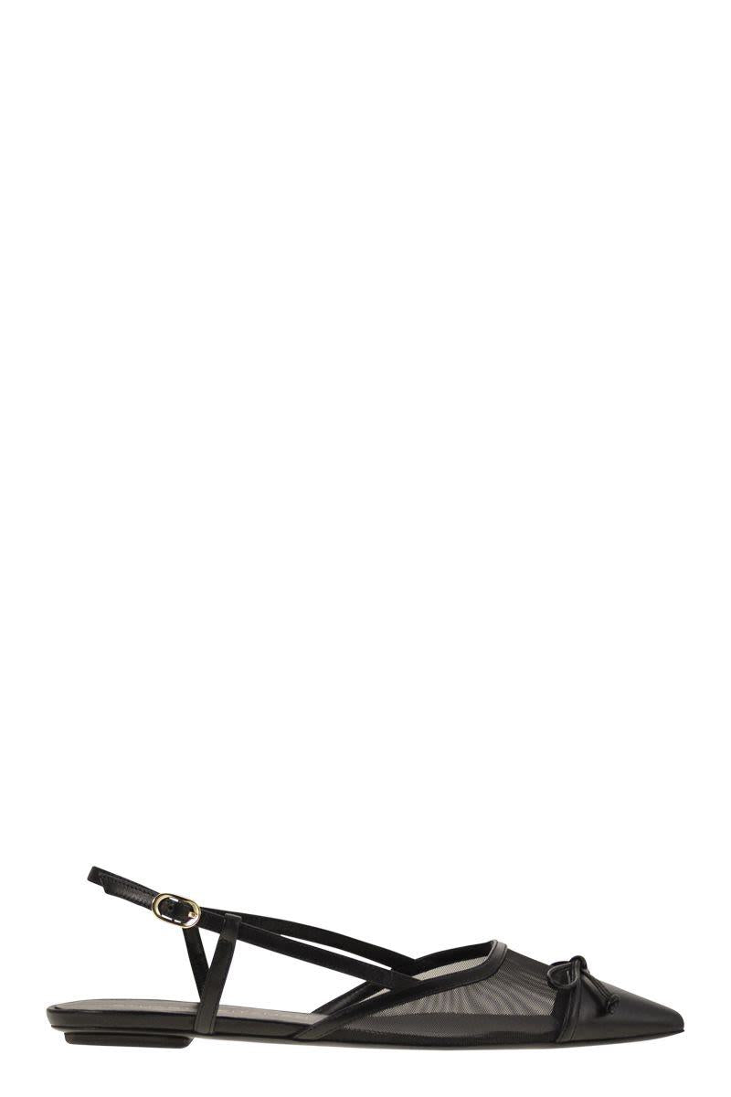 Stuart Weitzman Kitty - 皮革透明面料后空鞋