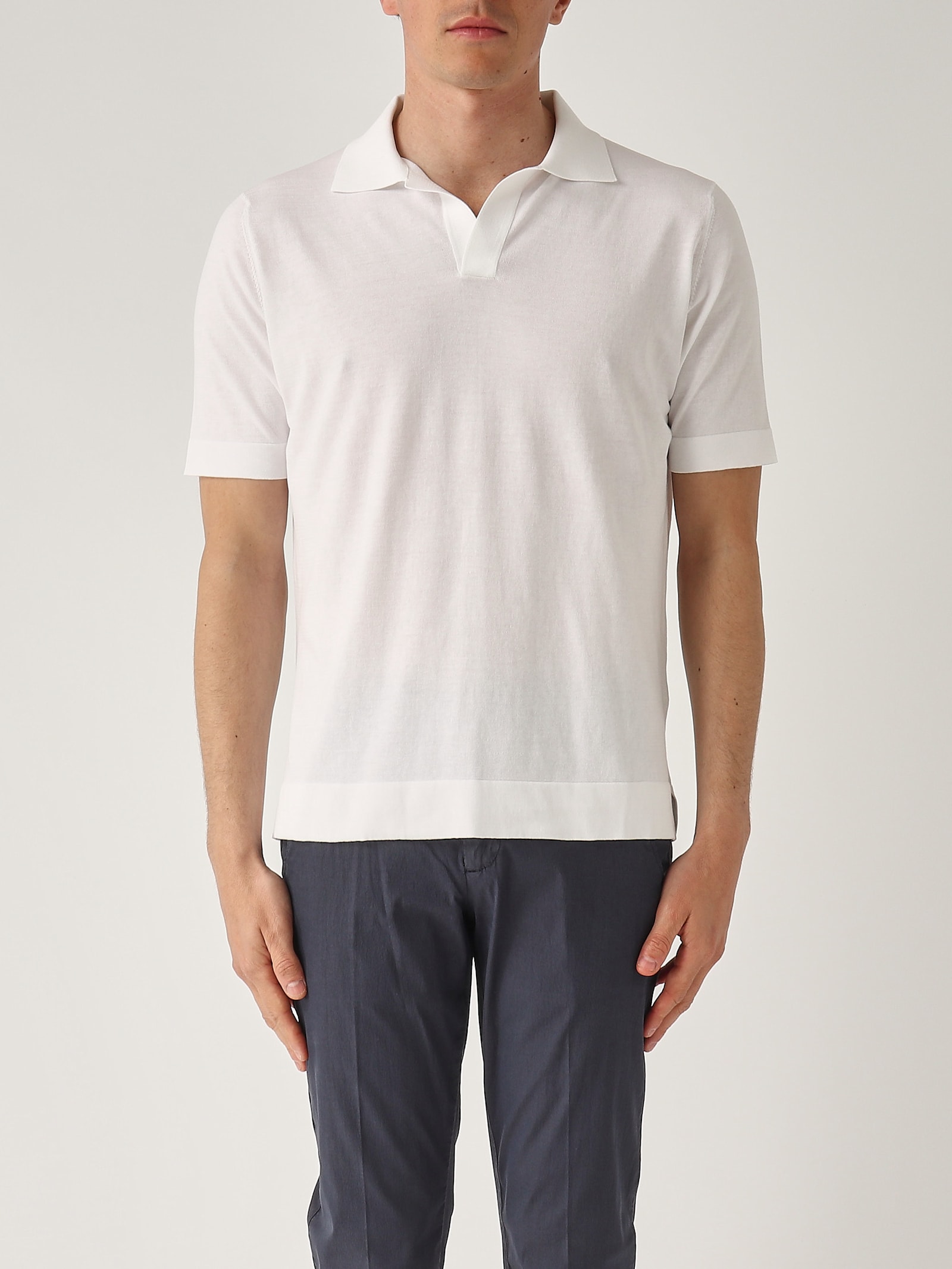 Filippo De Laurentiis Skipper M/c In Crepe Cotton Polo