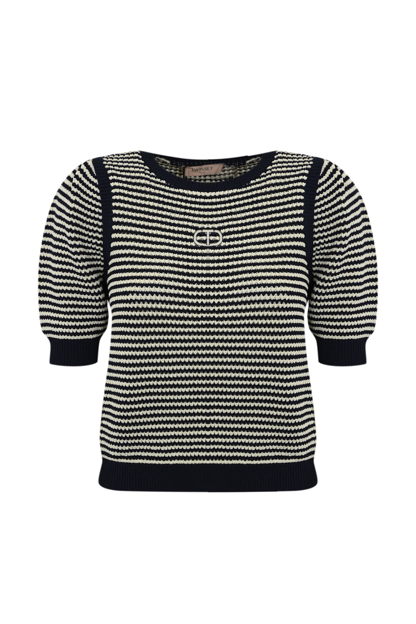 TwinSet Viscose Sweater With Oval-t Embroidery