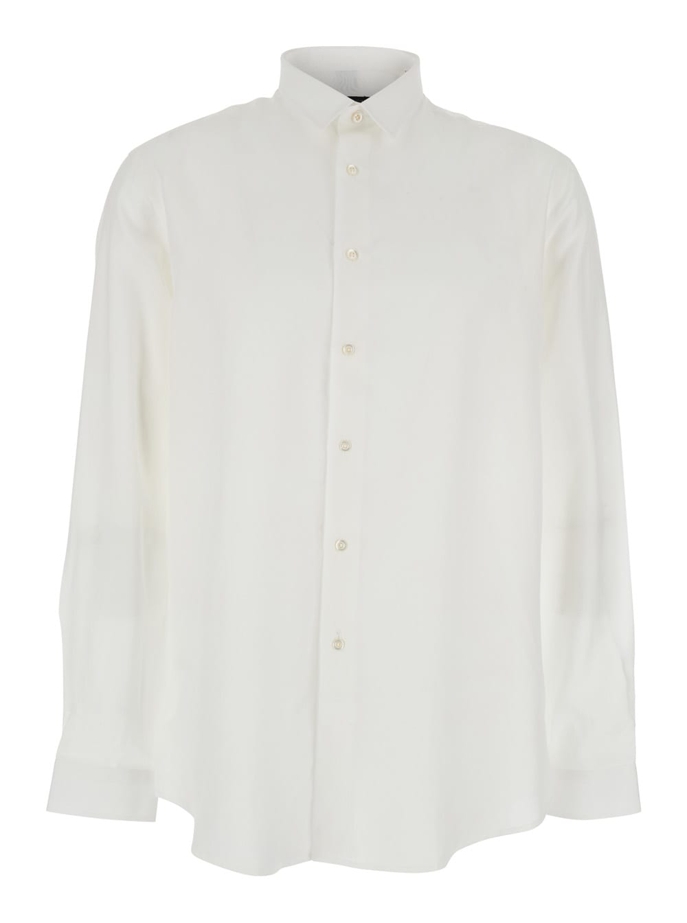 Low Brand White Shirt With Classic Collar In Tech Fabric Man
