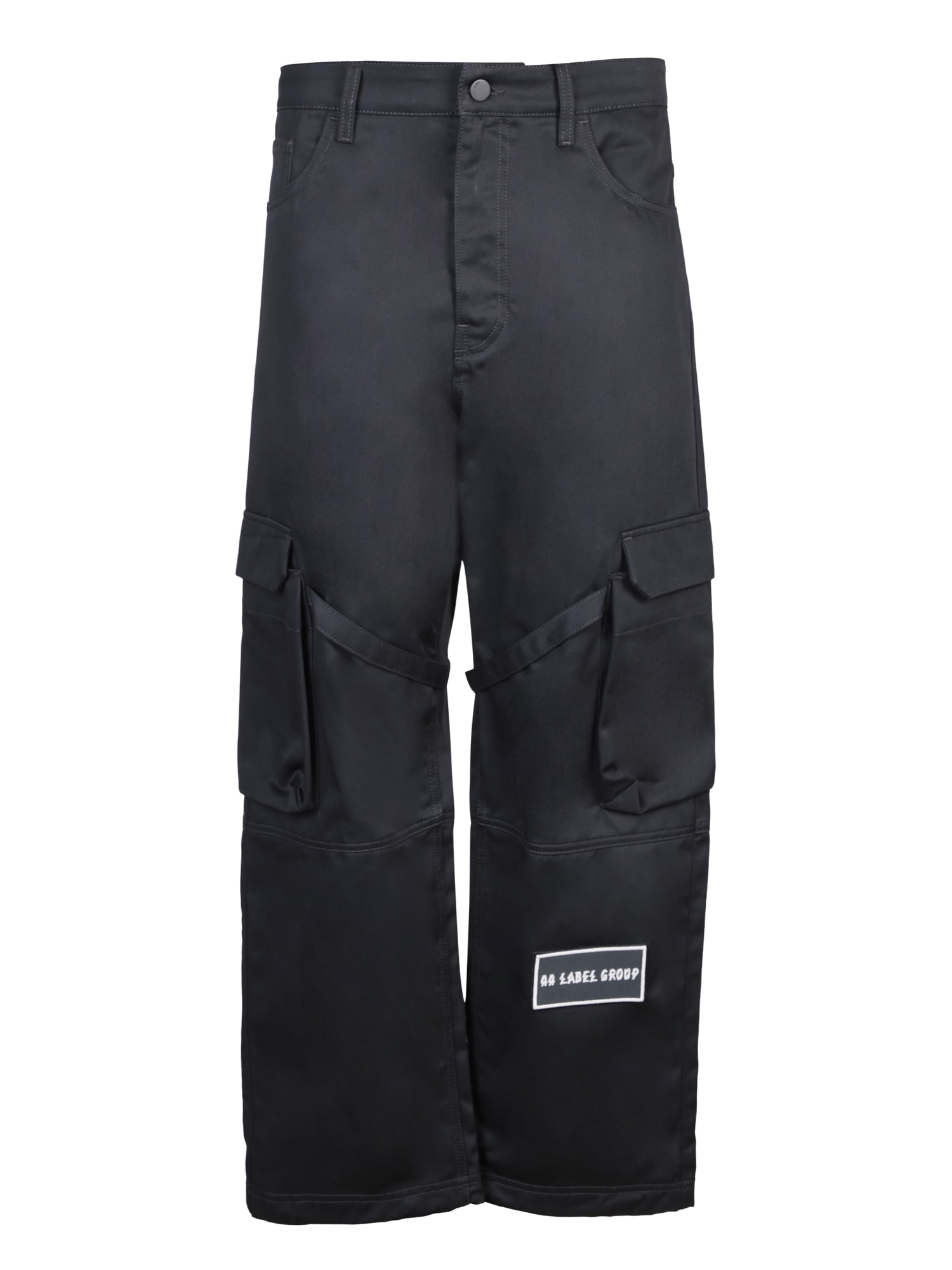 44 Label Group Logo-patch Black Cargo Pants