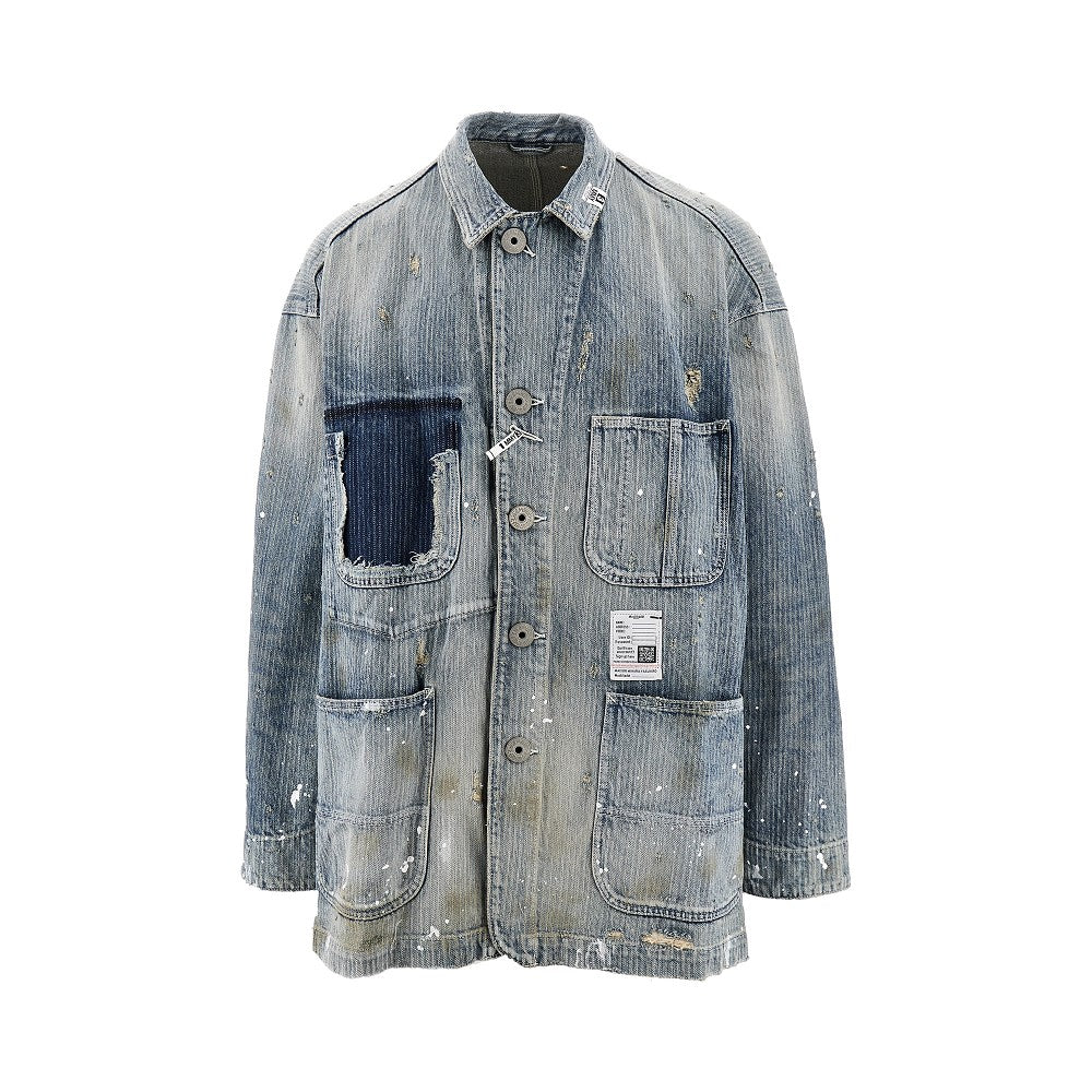 MIHARA YASUHIRO Oversized used effect denim jacket Man