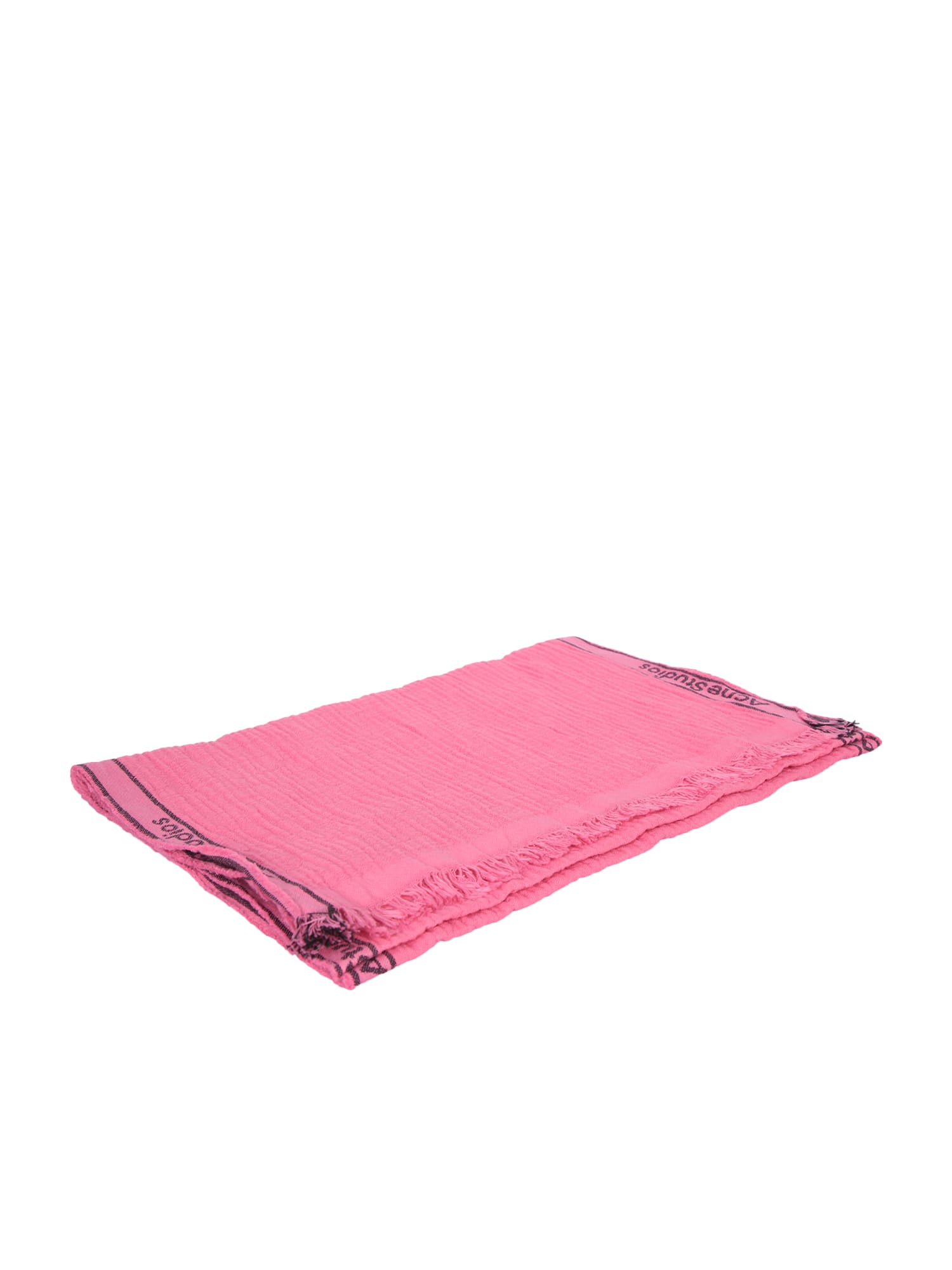 Acne Studios Brown Logo Print Scarf