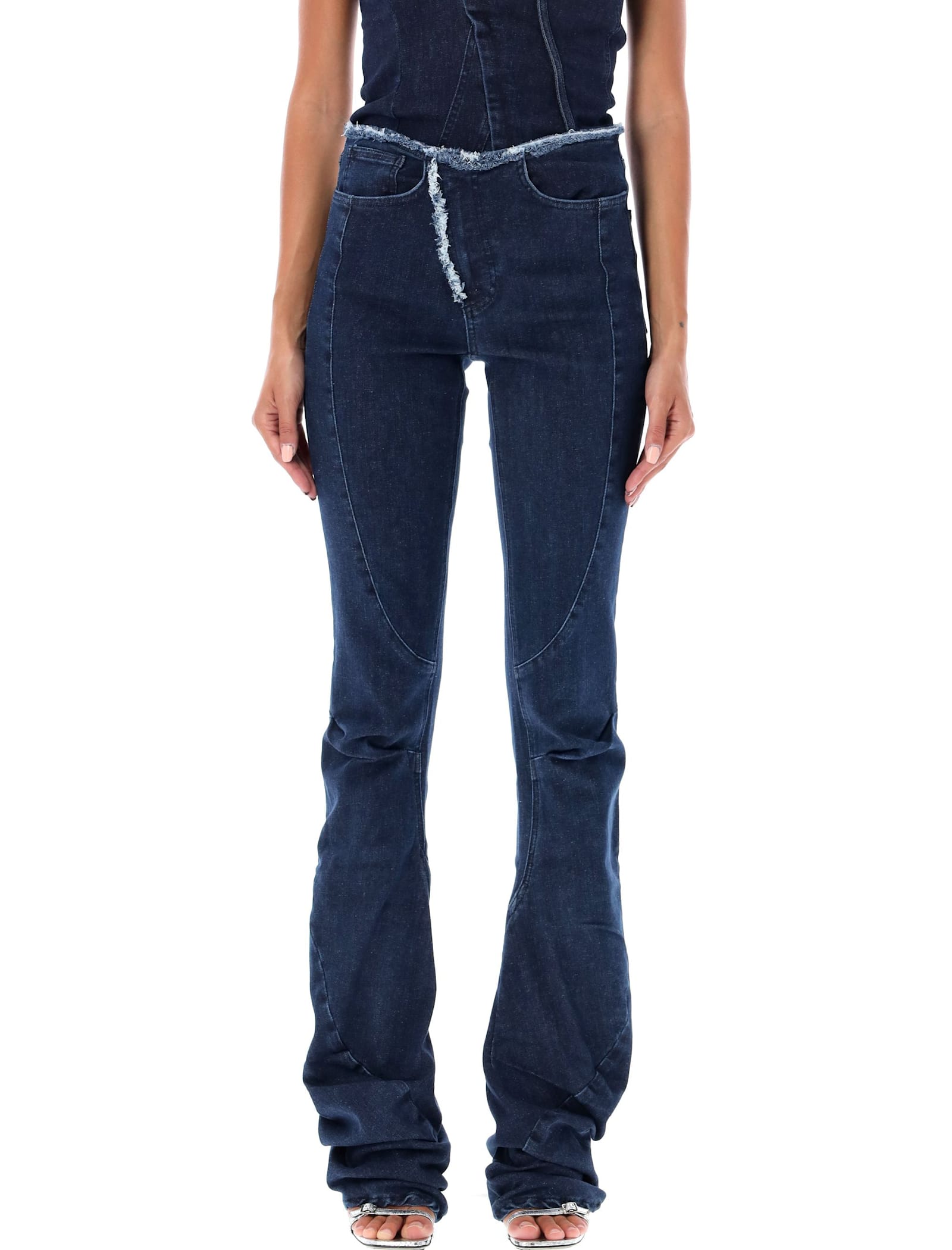 Ottolinger Raw-edge Drape Denim Pants