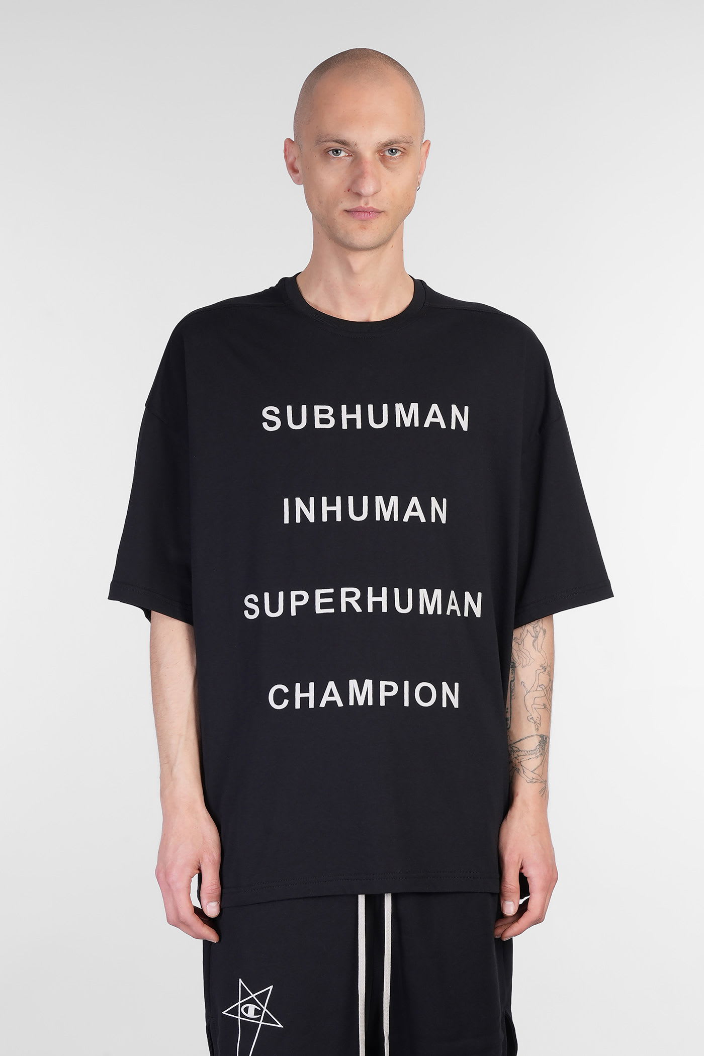 Rick Owens x Champion Tommy T T-shirt In Black Cotton