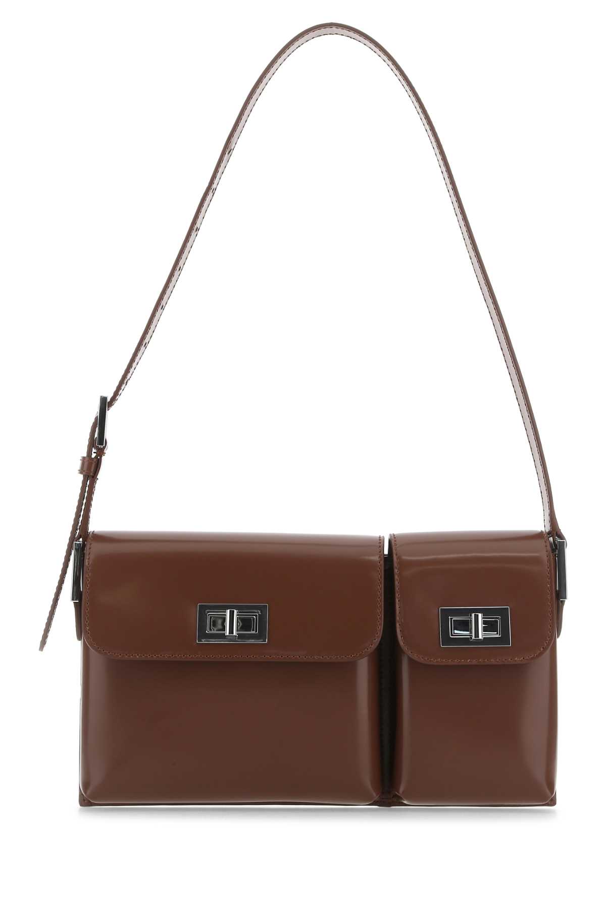 BY FAR Brown Leather Billy Shoulder Bag