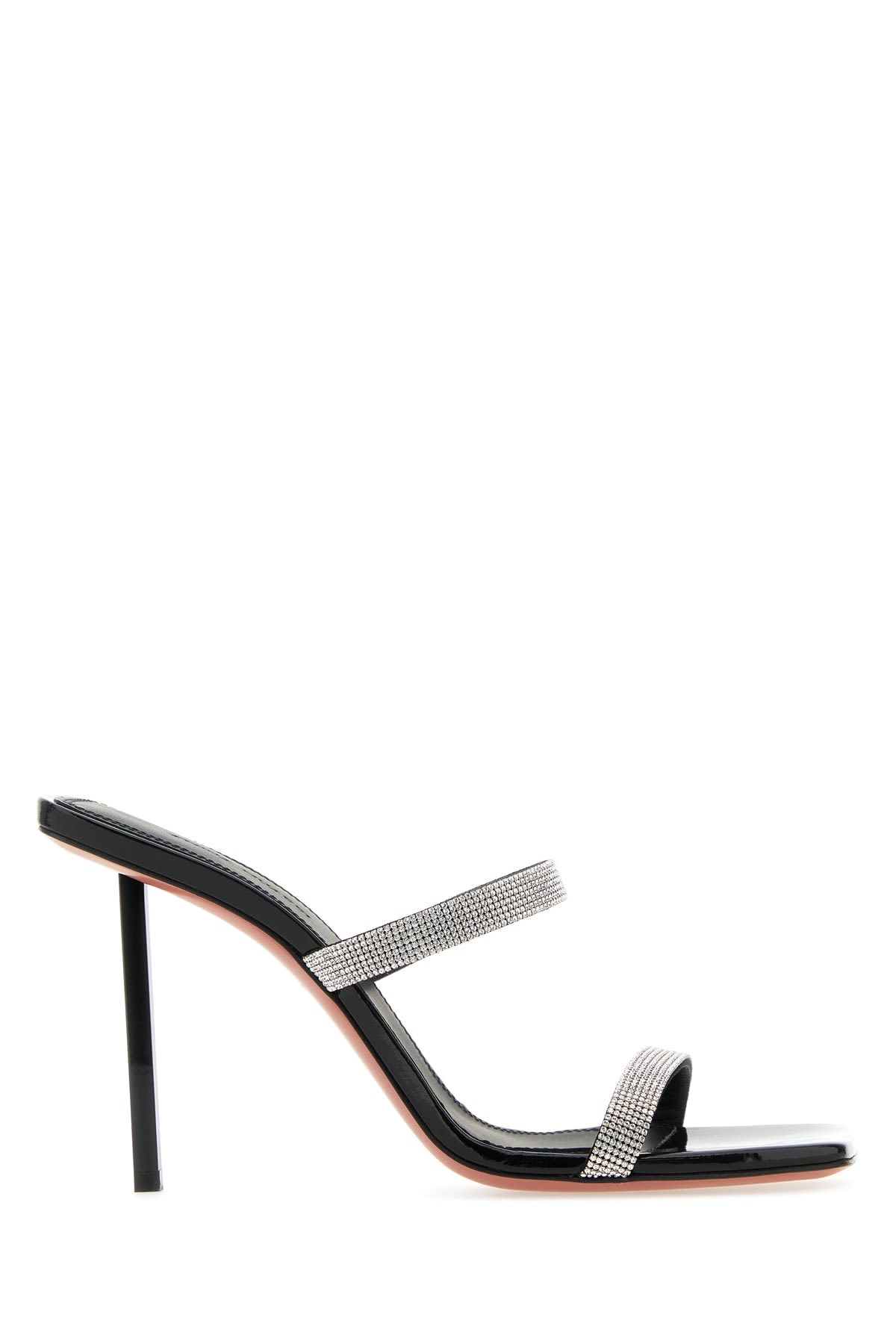 Amina Muaddi Silver Rhinestones Rih Mules