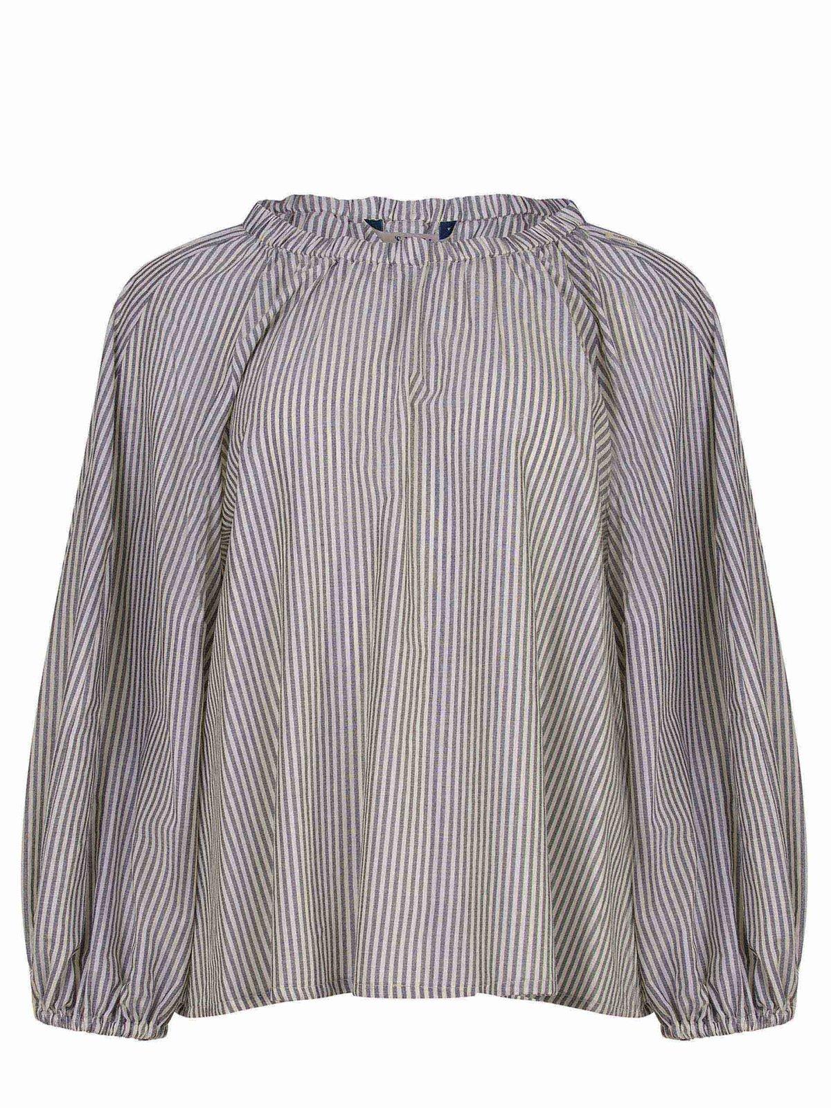 'S Max Mara Fabiola条纹褶皱上衣