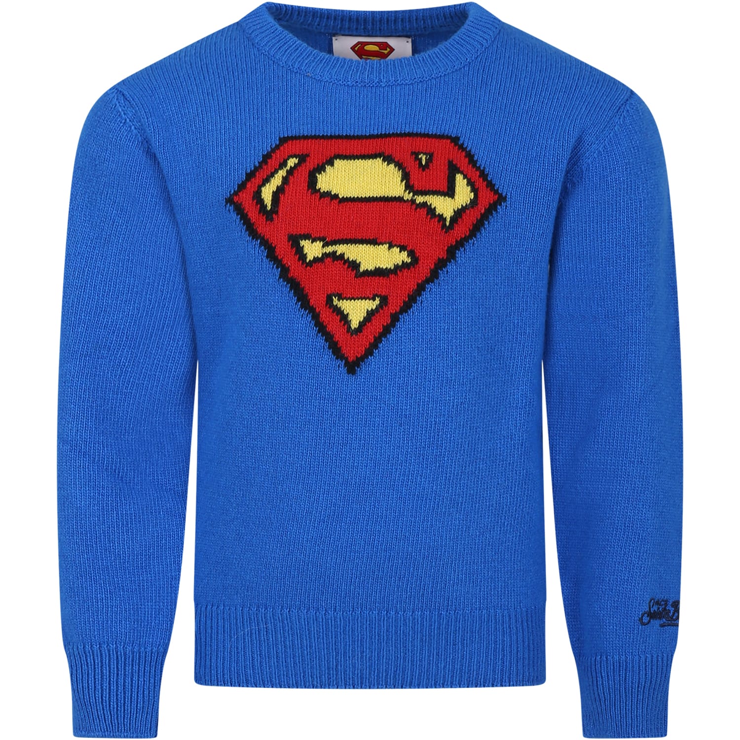 MC2 Saint Barth Blue Sweater For Boy With Superman