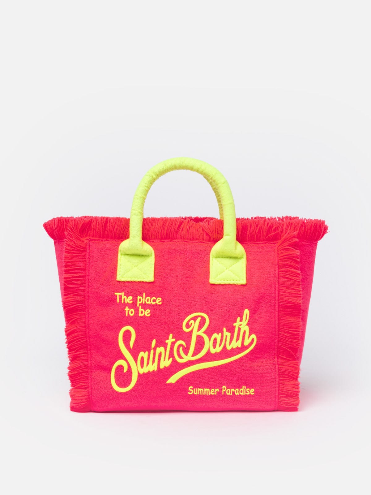 MC2 Saint Barth Fluo Pink Terry Embossed Colette Sponge Handbag