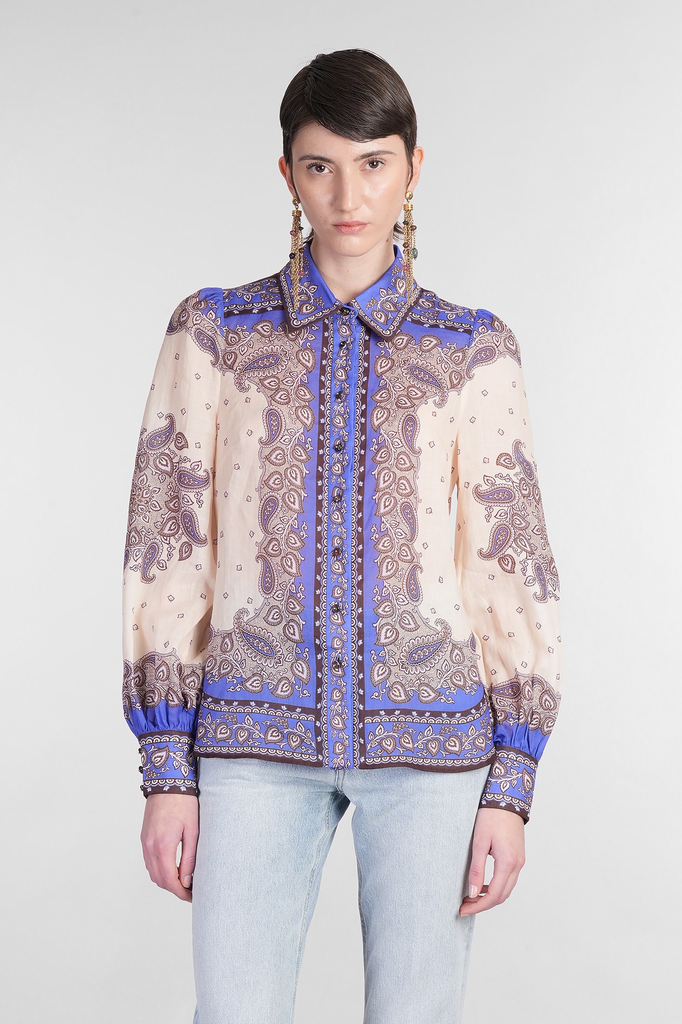 Zimmermann Shirt In Beige Ramie