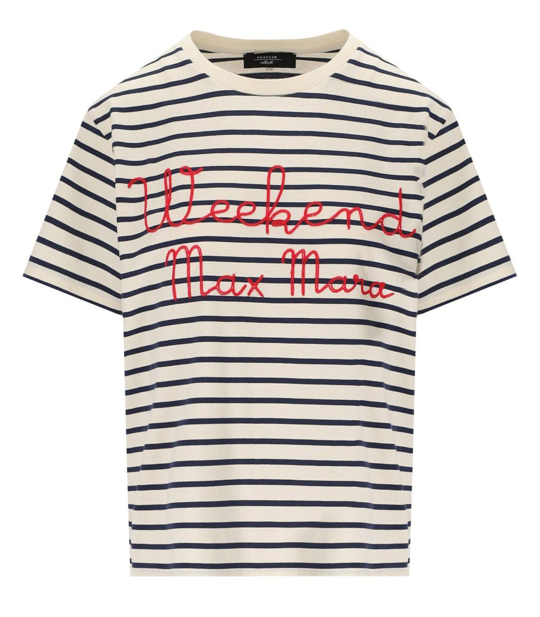 Weekend Max Mara Olga Blue Striped T-Shirt