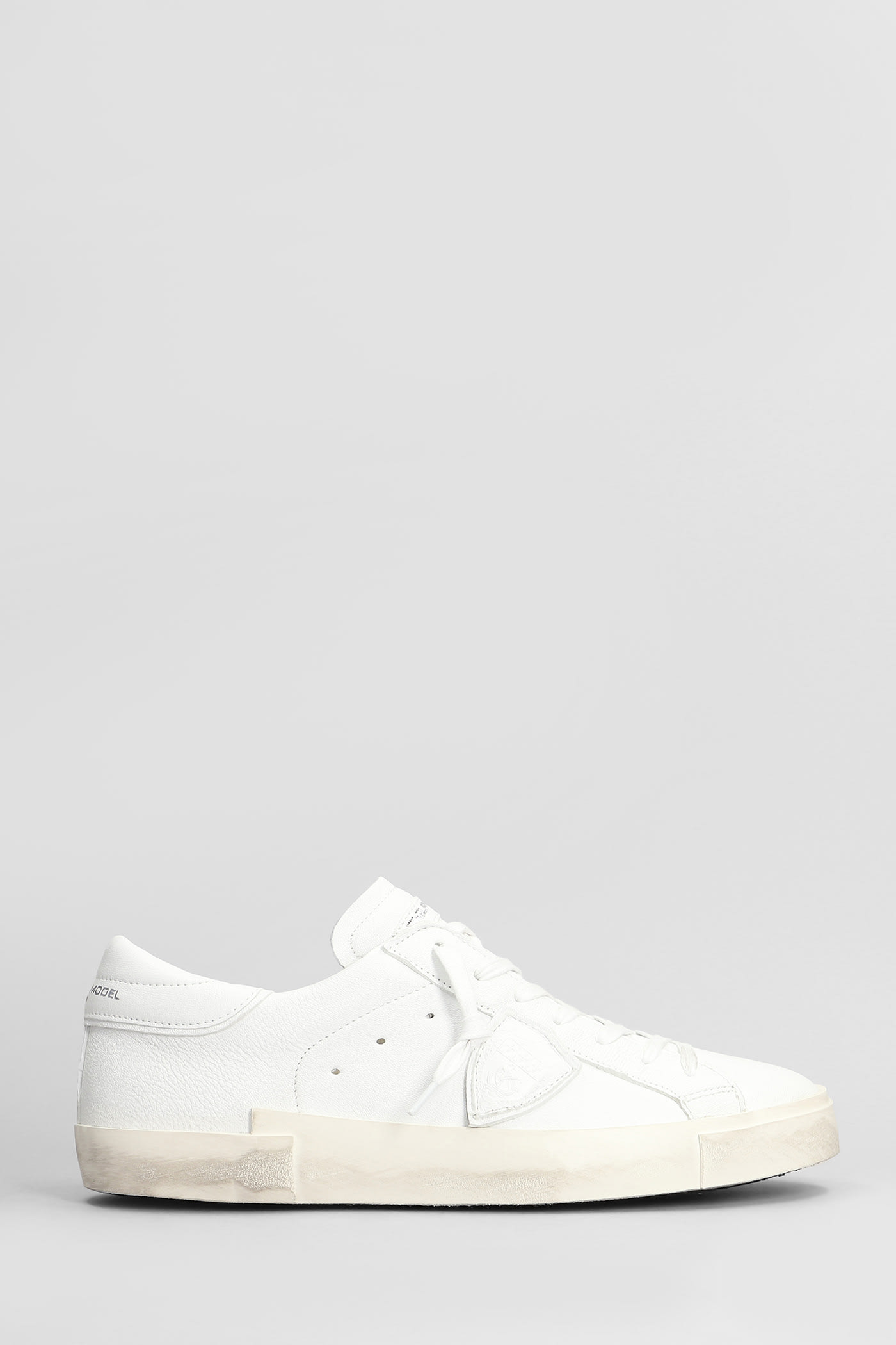 Philippe Model Prsx Low Sneakers In White Leather