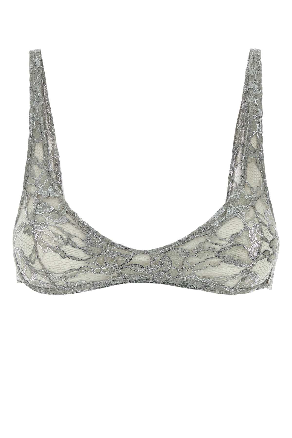 The Attico Grey Lace Bra