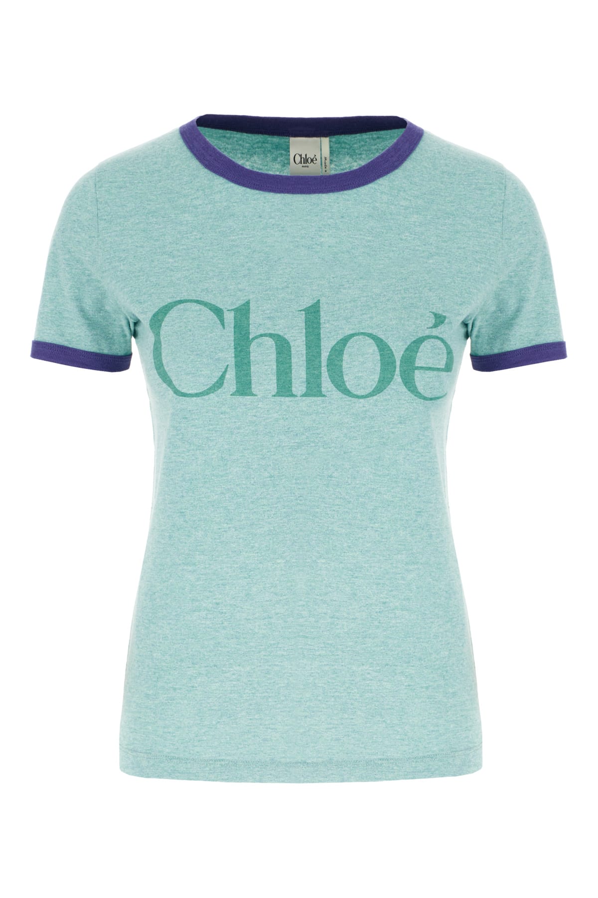 Chloé Melange Green Cotton T-shirt