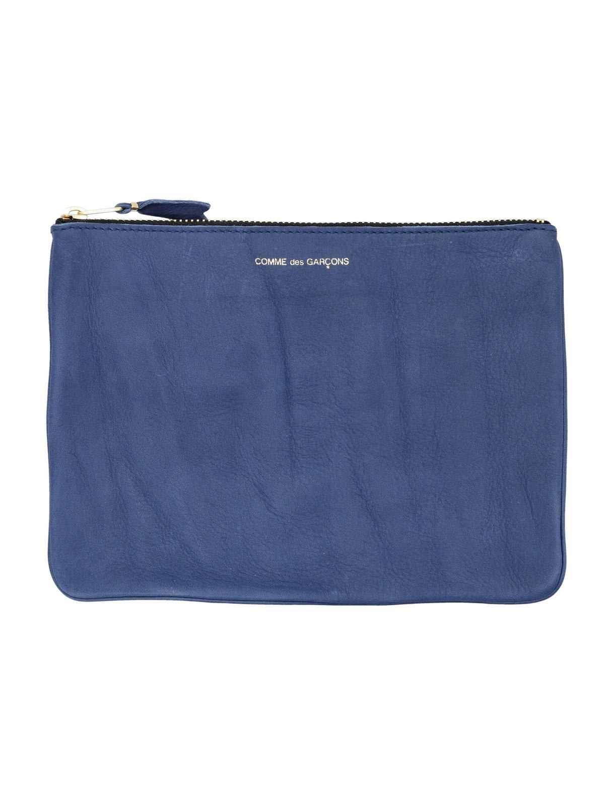Comme des Garçons Wallet Logo Printed Zip-up Pouch