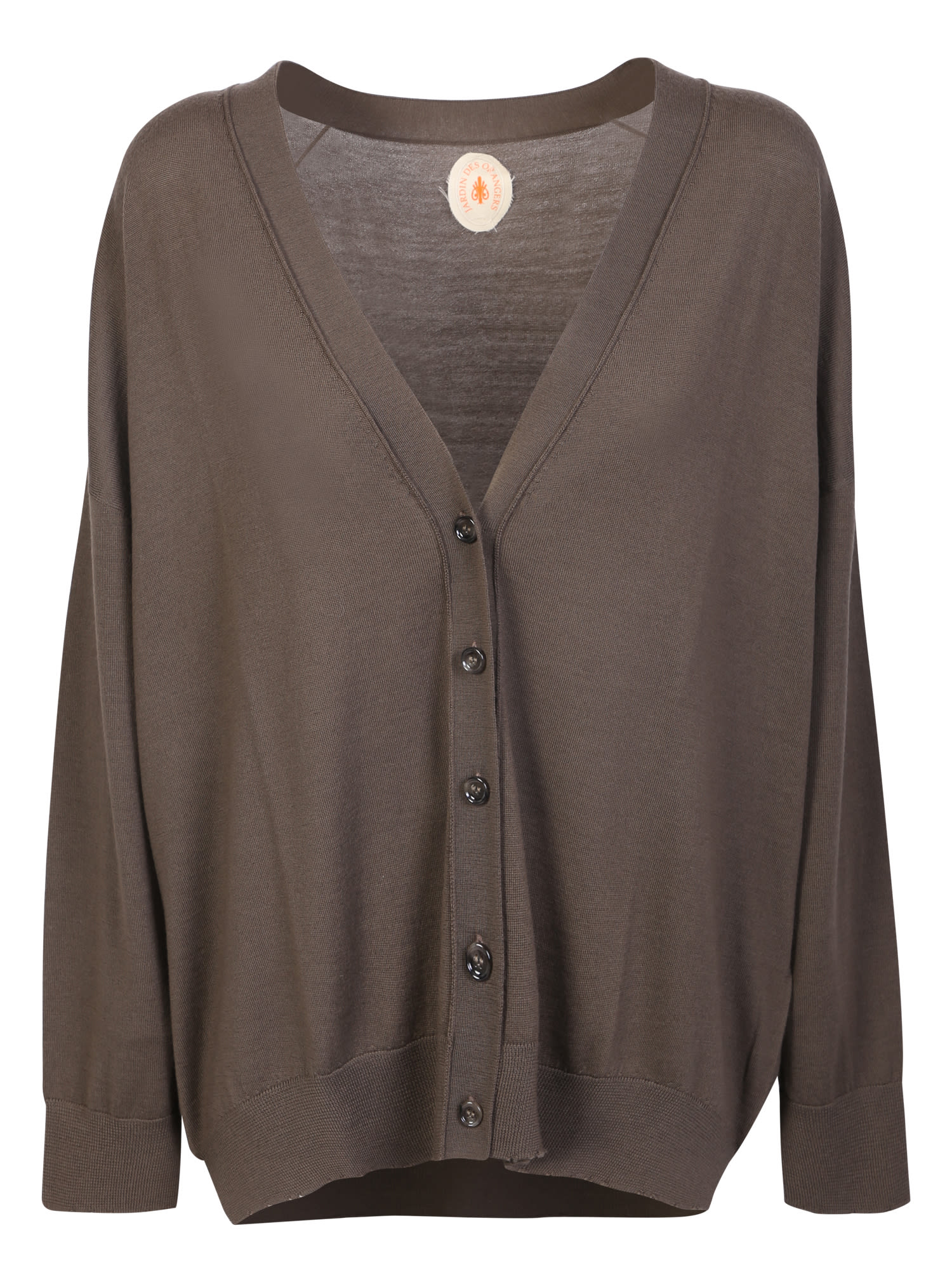 Jardin des Orangers Mud-color Merino Wool Cardigan