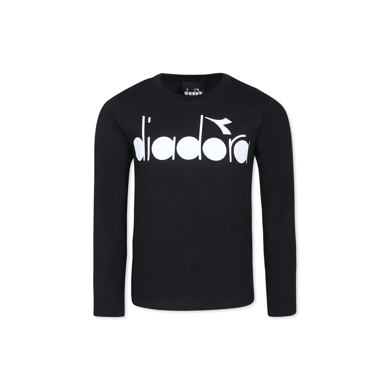 Diadora Black T-shirt For Girl With Logo