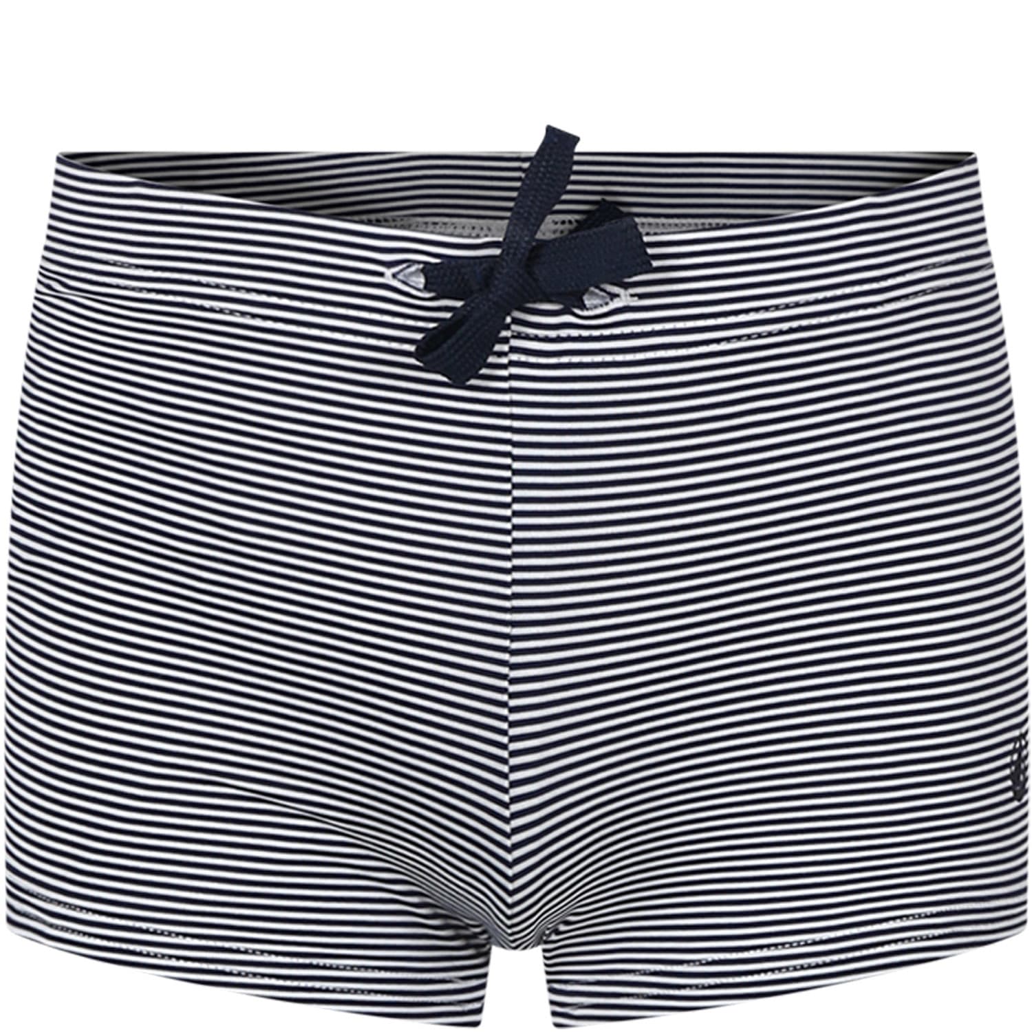Petit Bateau Blue Swim Boxer For Boy With Logo