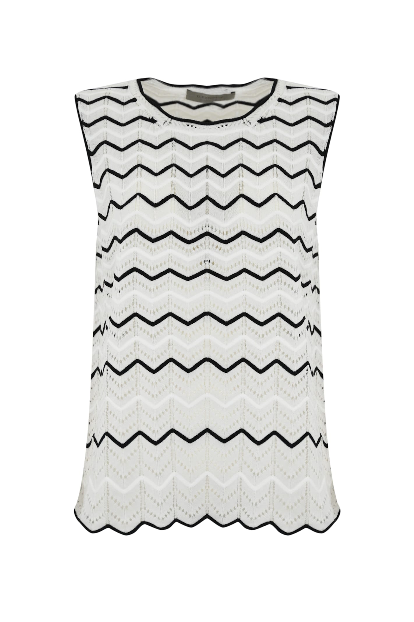 D. Exterior Two-tone Lace Top