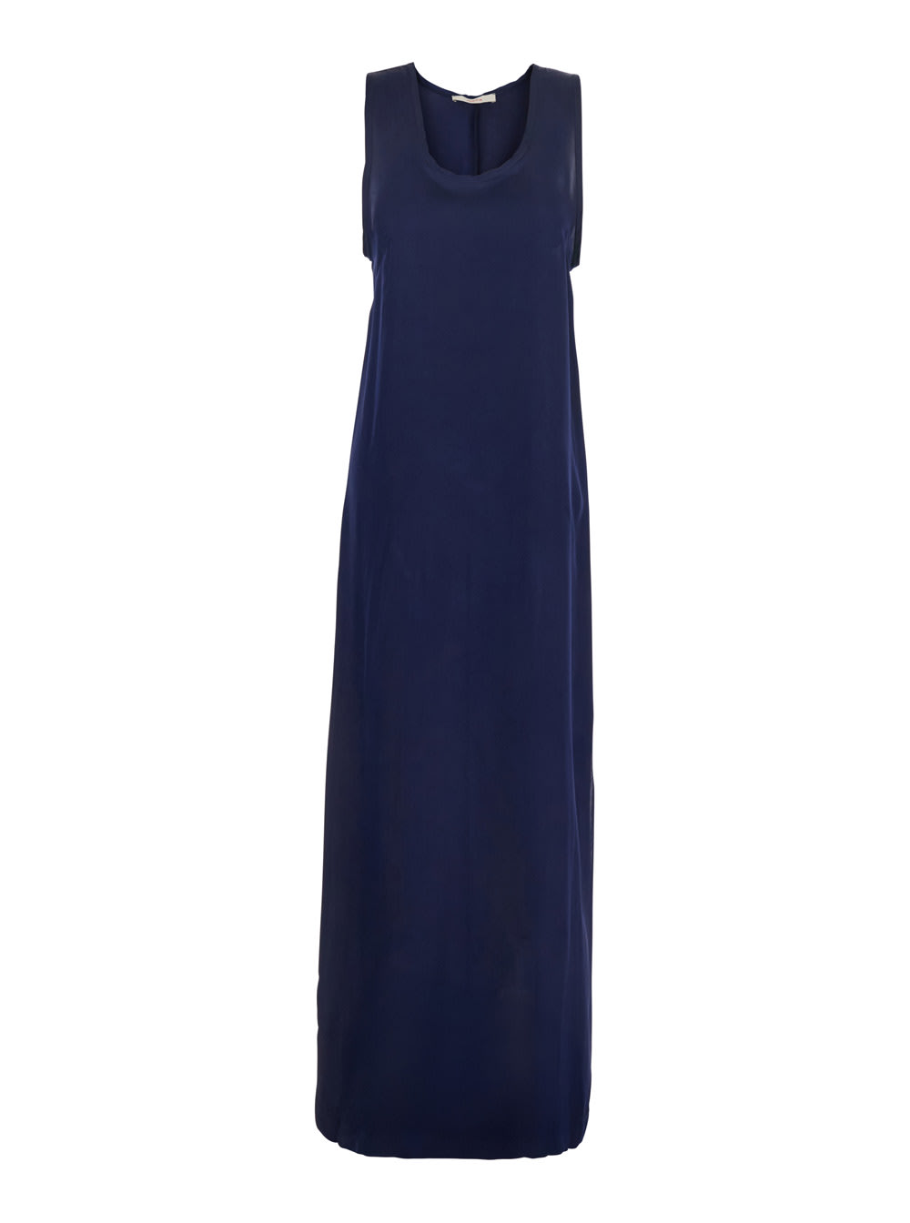 Jucca Blue Long Dress With U-neck And Back Closure In Viscose Blend Woman
