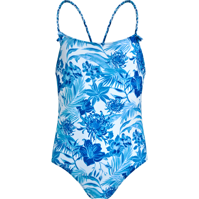 Vilebrequin Girls One-piece Swimsuit Tahiti Flowers - Gom - White - Size 4