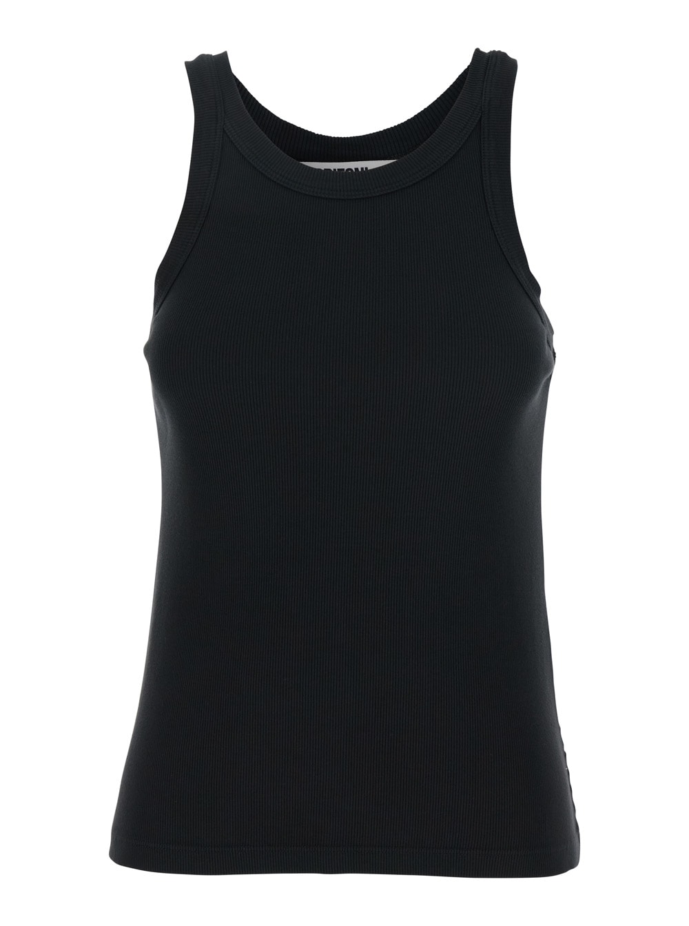 Mauro Grifoni Black Crewneck Sleeveless Top In Cotton Stretch Woman