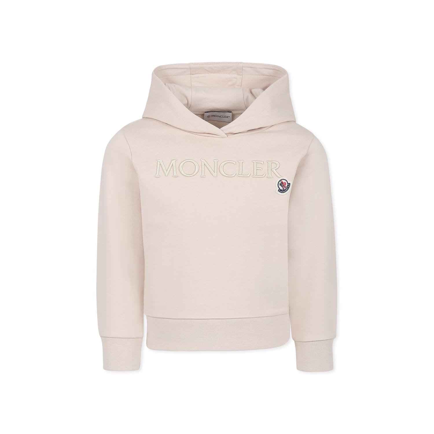 Moncler Pink Sweatshirt For Girl With Logo