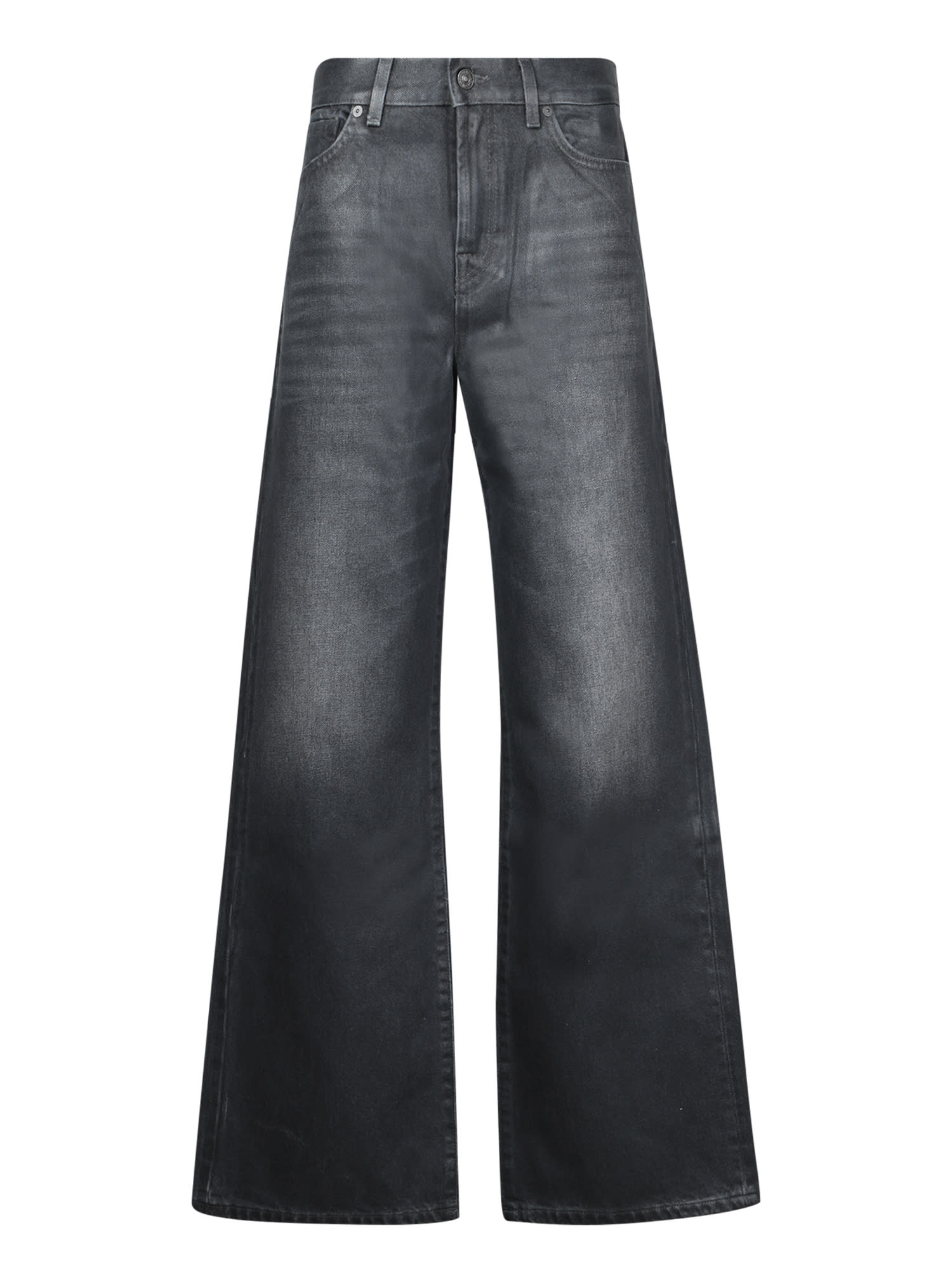 7 For All Mankind Scout Coated Liquorice Black Jeans