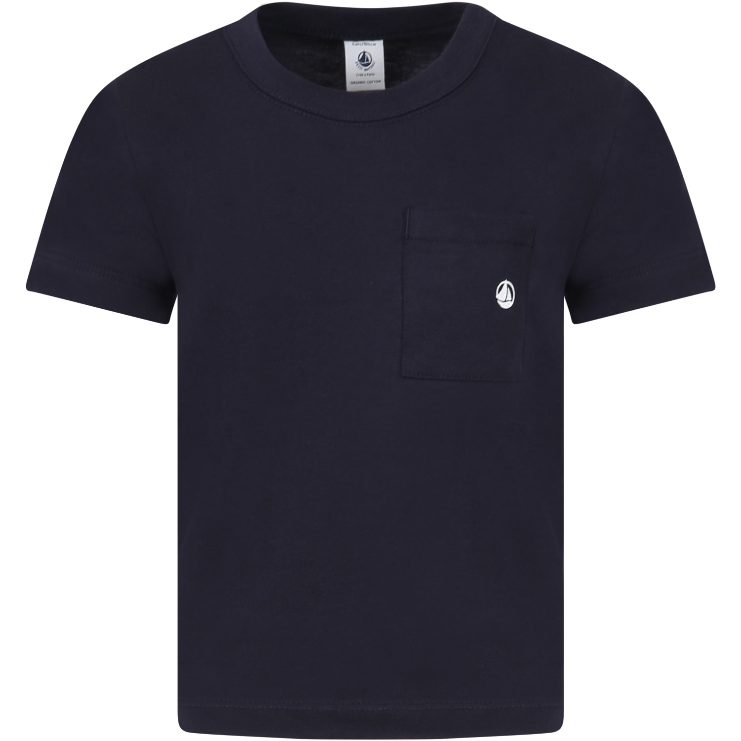 Petit Bateau Blue T-shirt For Boy With Logo