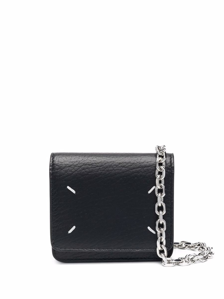 Maison Margiela Four Stitches Leather Wallet On Chain