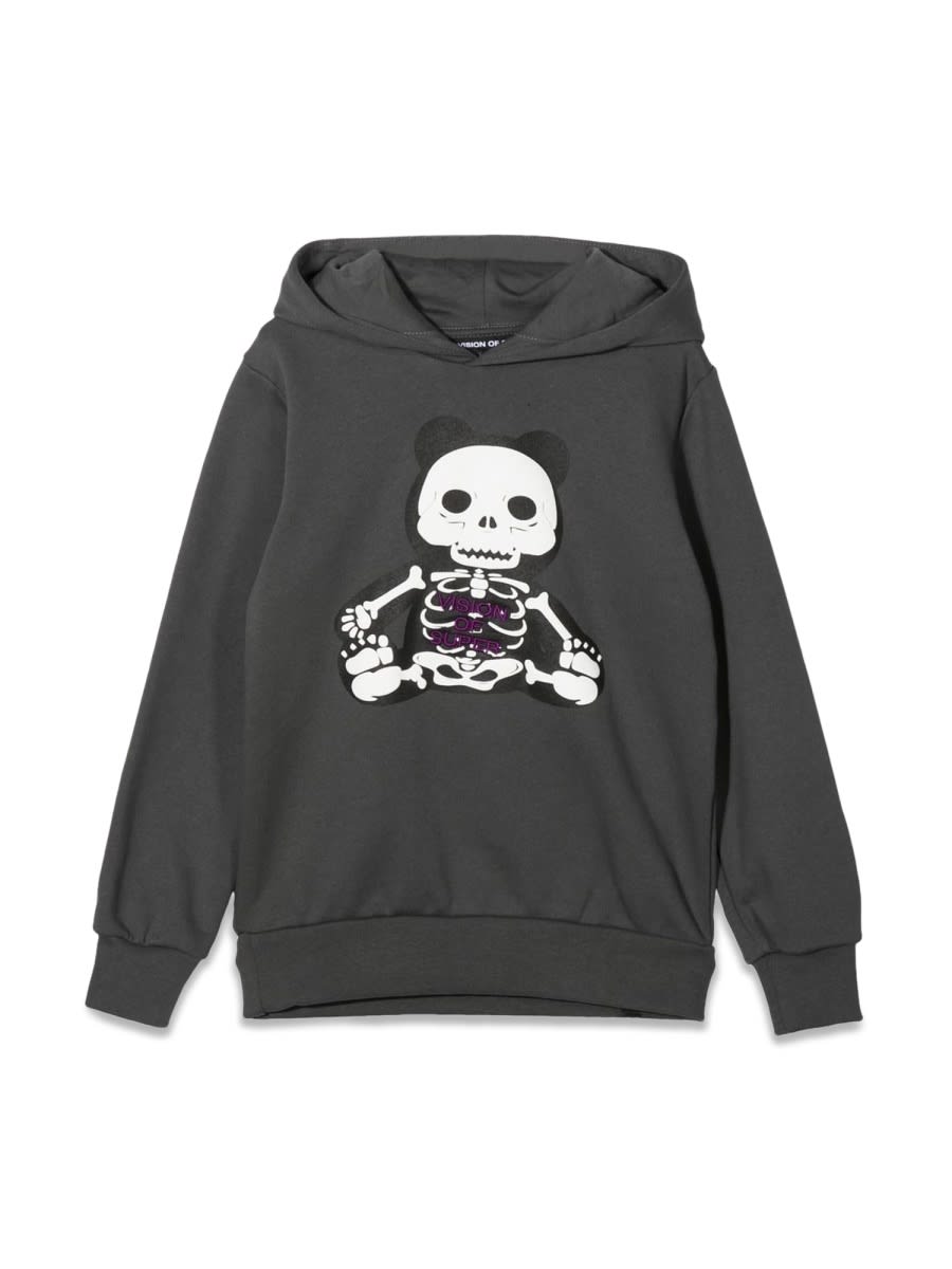 Vision of Super Pandy Skeleton Print Hoodie