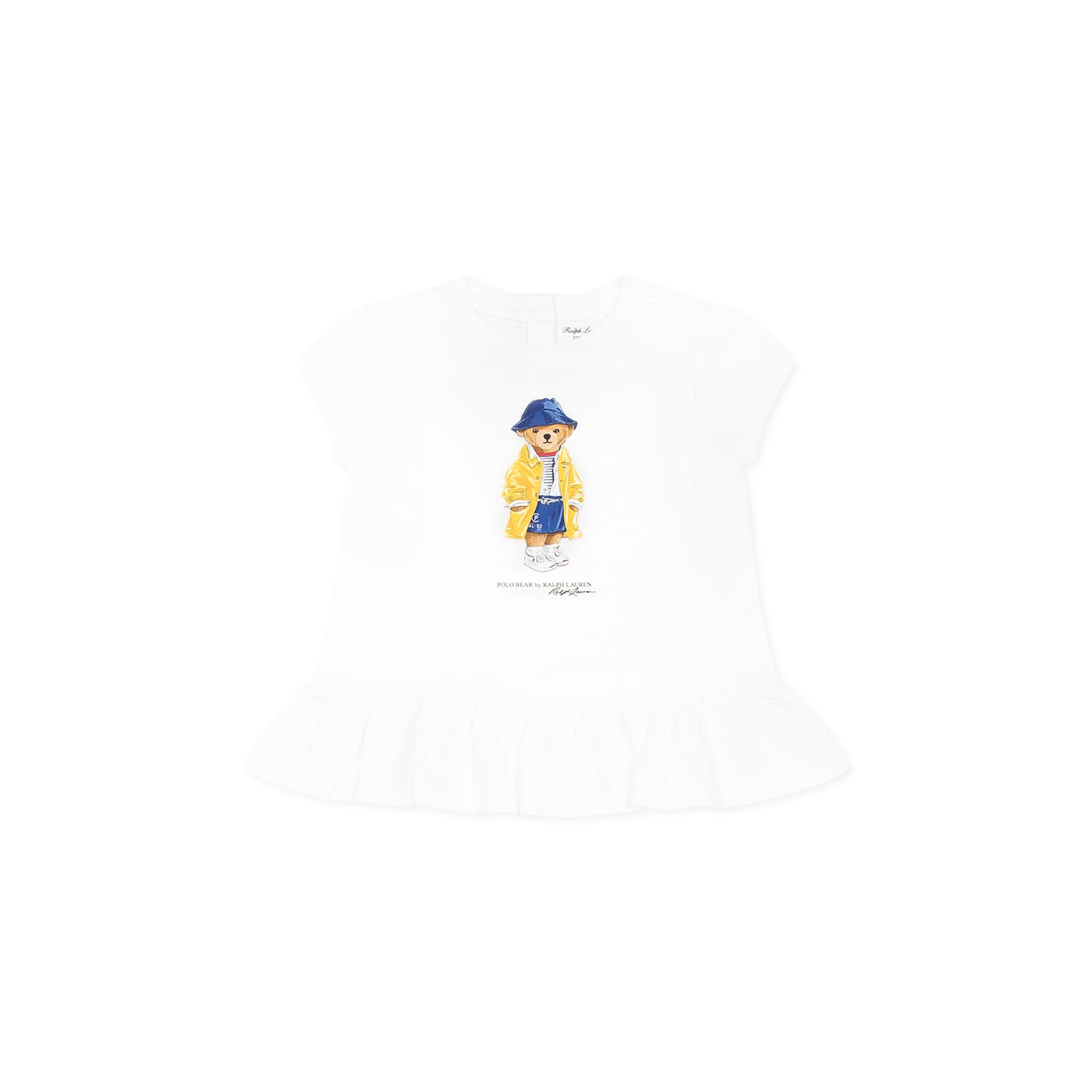 Ralph Lauren White T-shirt For Baby Girl With Polo Bear