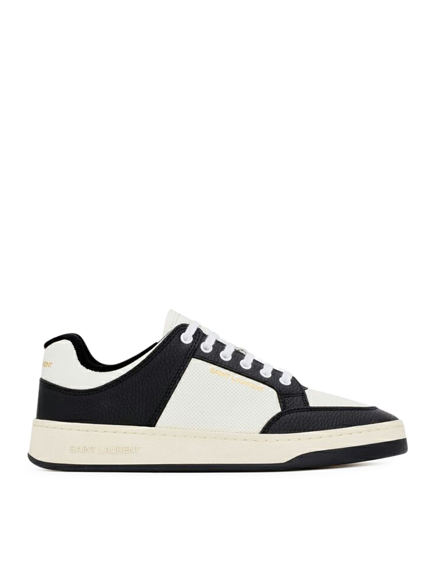 Saint Laurent SL/61 男士低帮运动鞋 光滑与锤击纹皮革