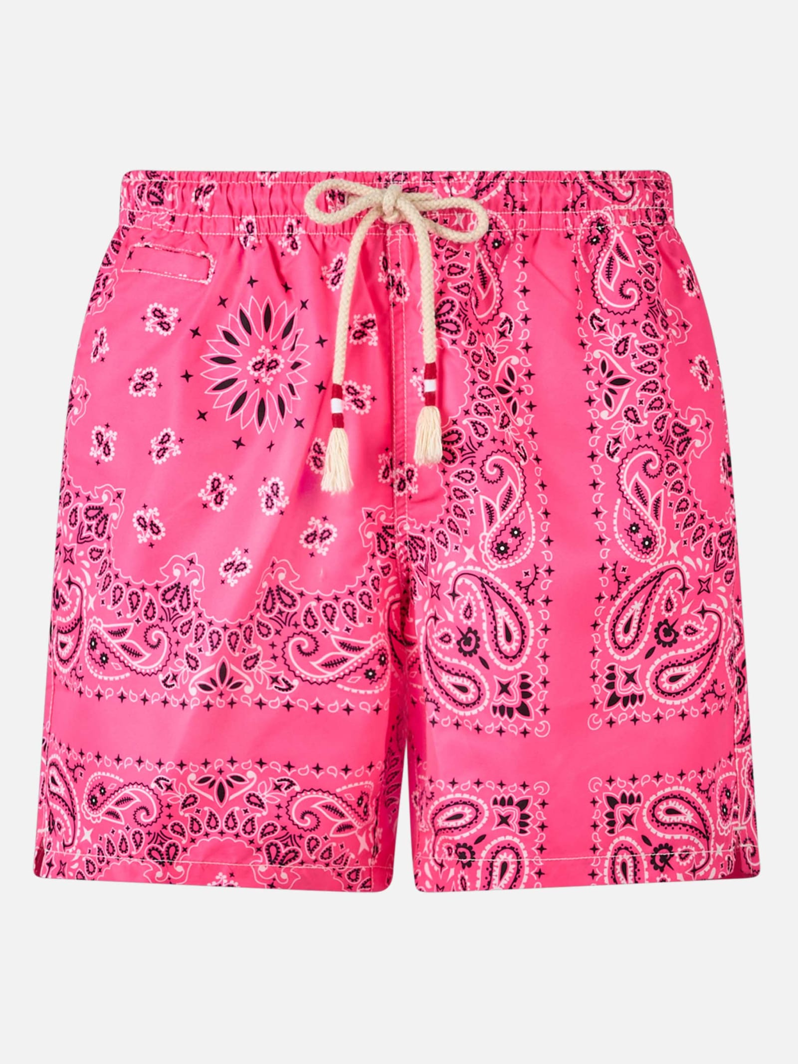 MC2 Saint Barth Man Swim Shorts With Pink Bandanna Print