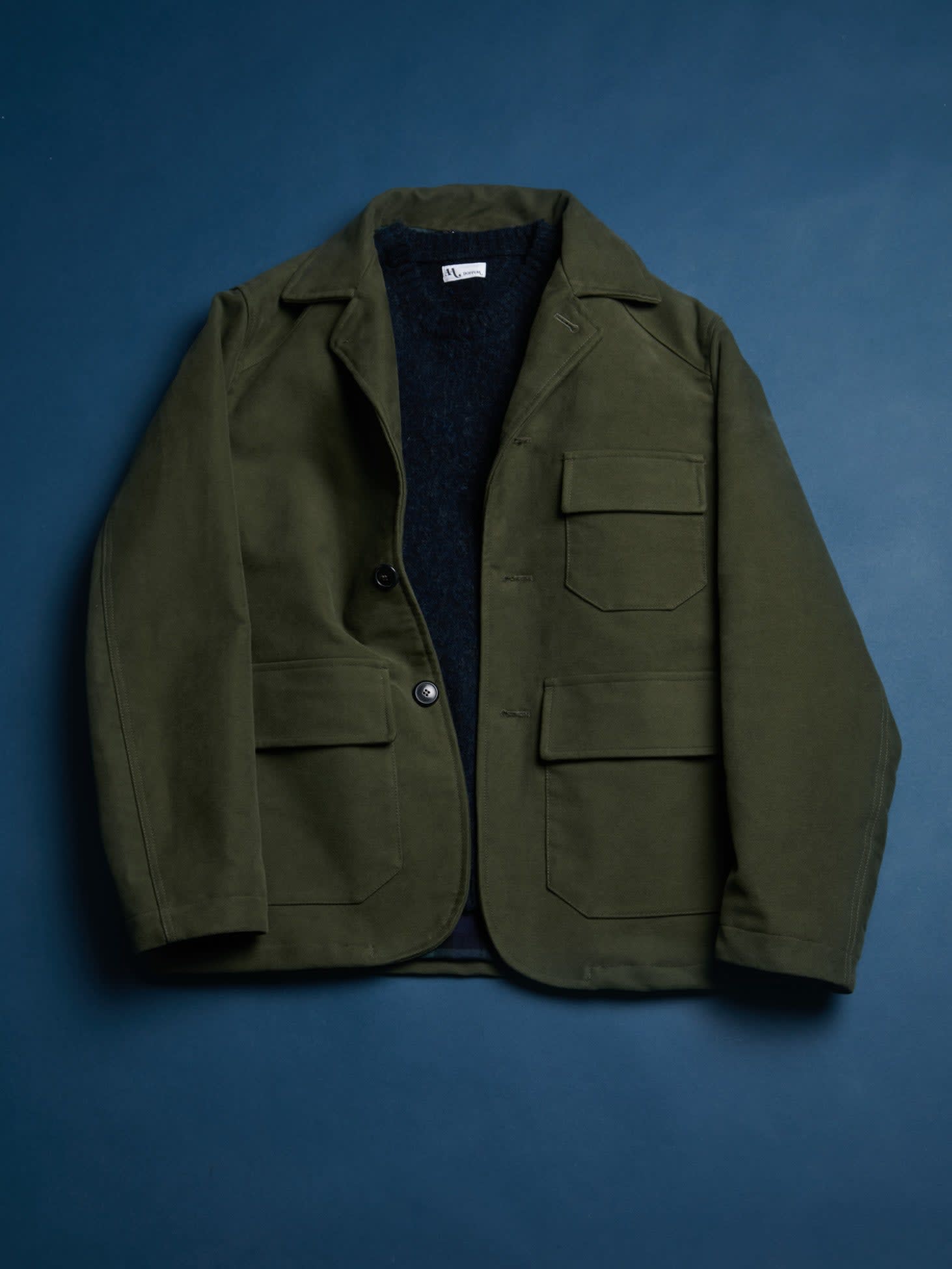 doppiaa Aaderbale Green Moleskin Jacket