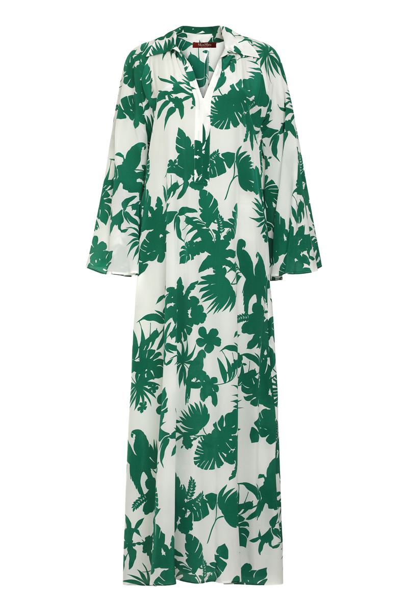 Max Mara Studio Livrea Printed Silk Dress