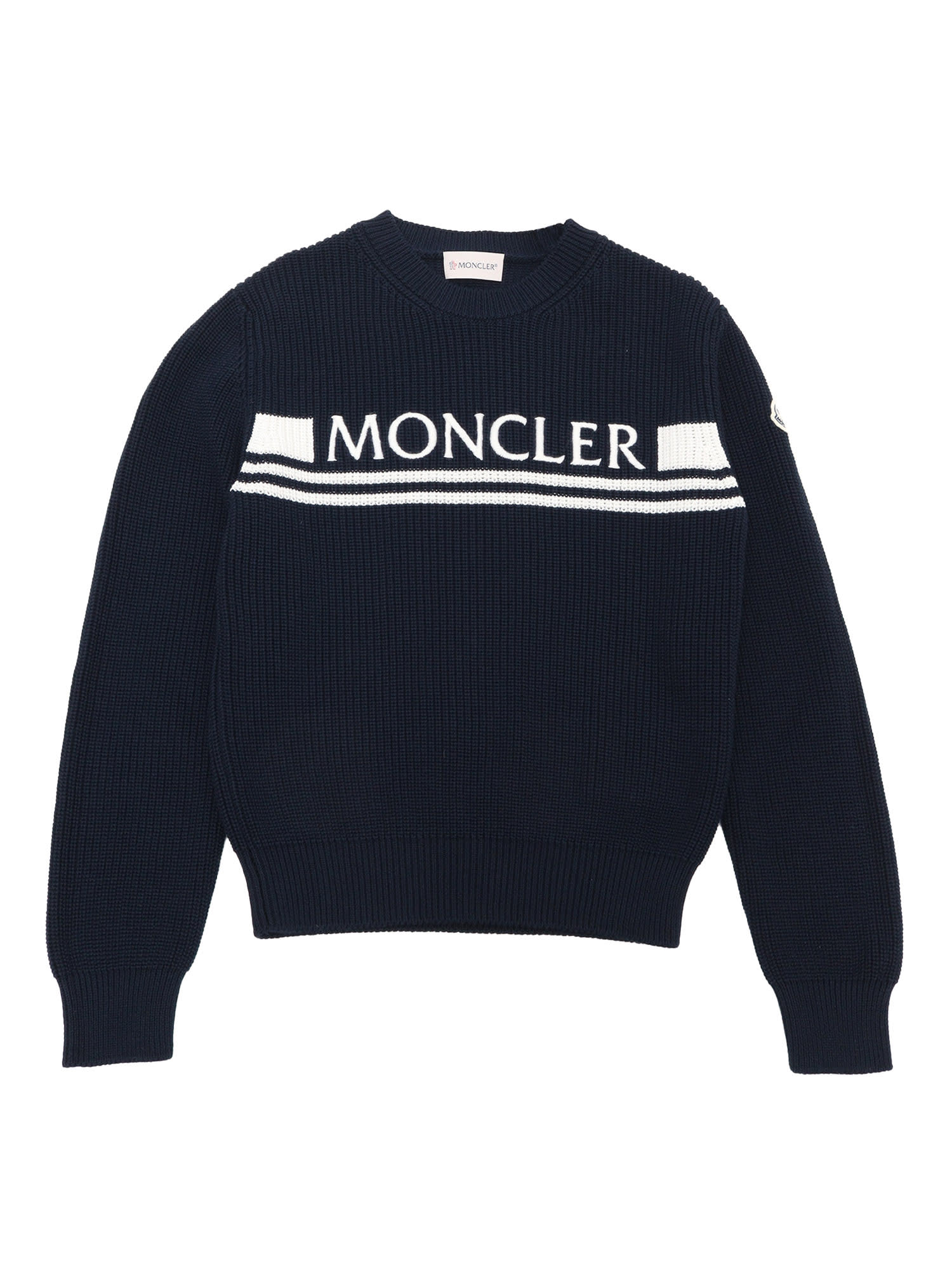 Moncler Blue Ribbed Sweater