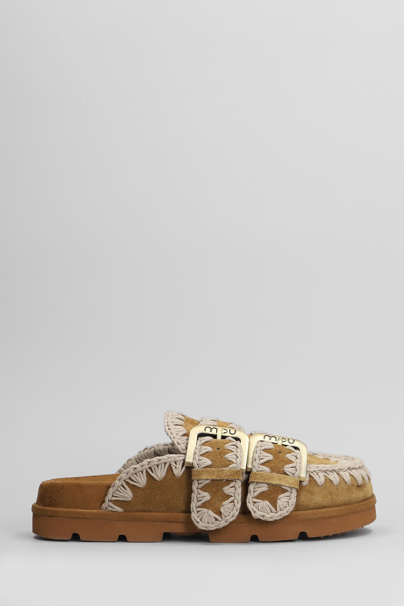Mou Low Bio Sabot Slipper-mule In Leather Color Suede