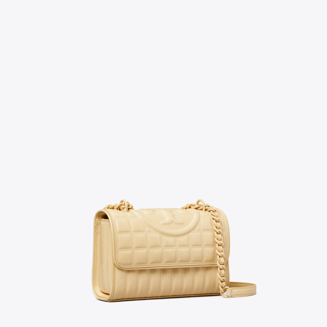 Tory Burch Small Fleming Patent Square Quilt Convertible Shoulder Bag