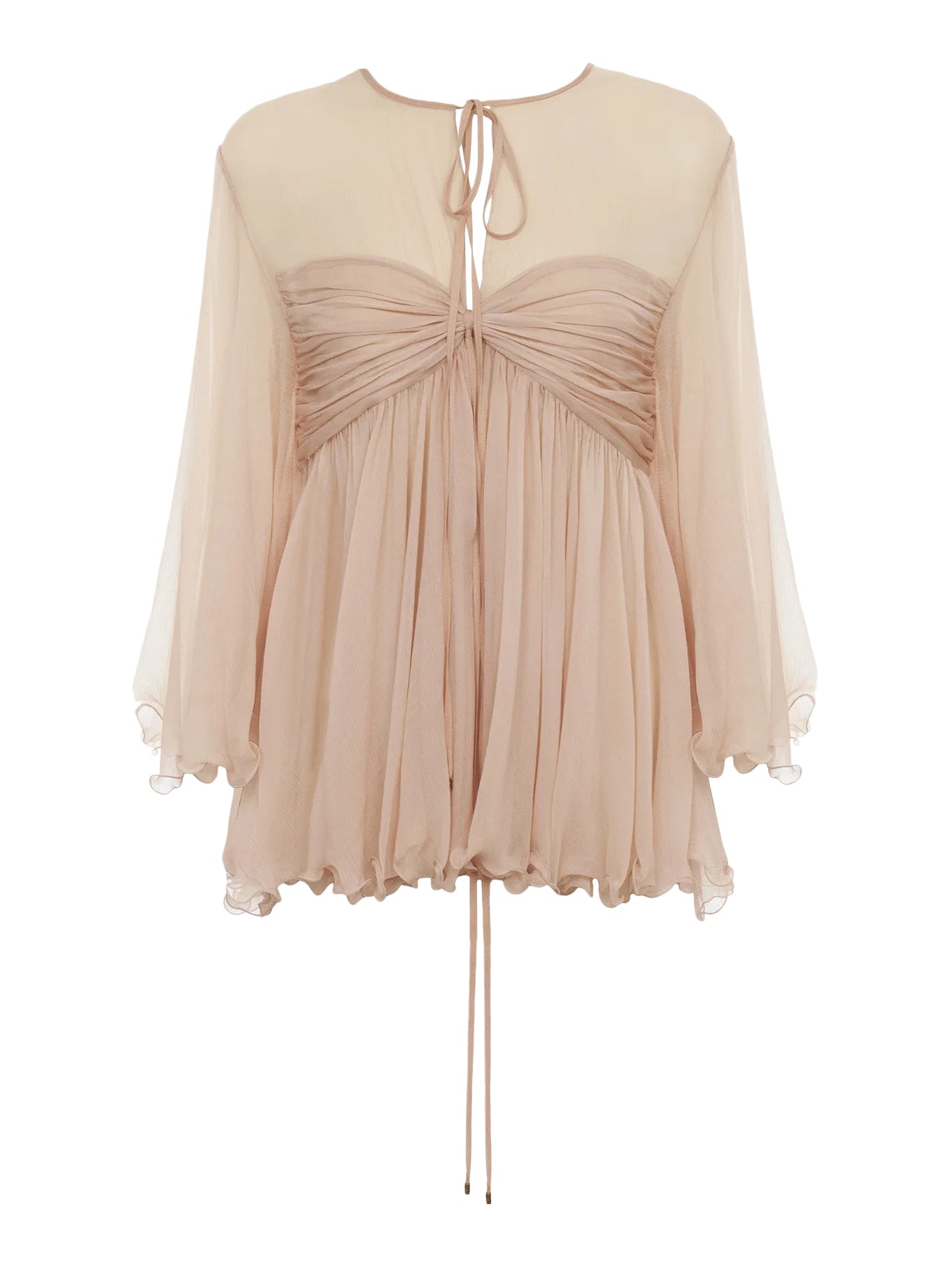 PLEATED TOP IN SILK MOUSSELINE - Chloe` - Woman
