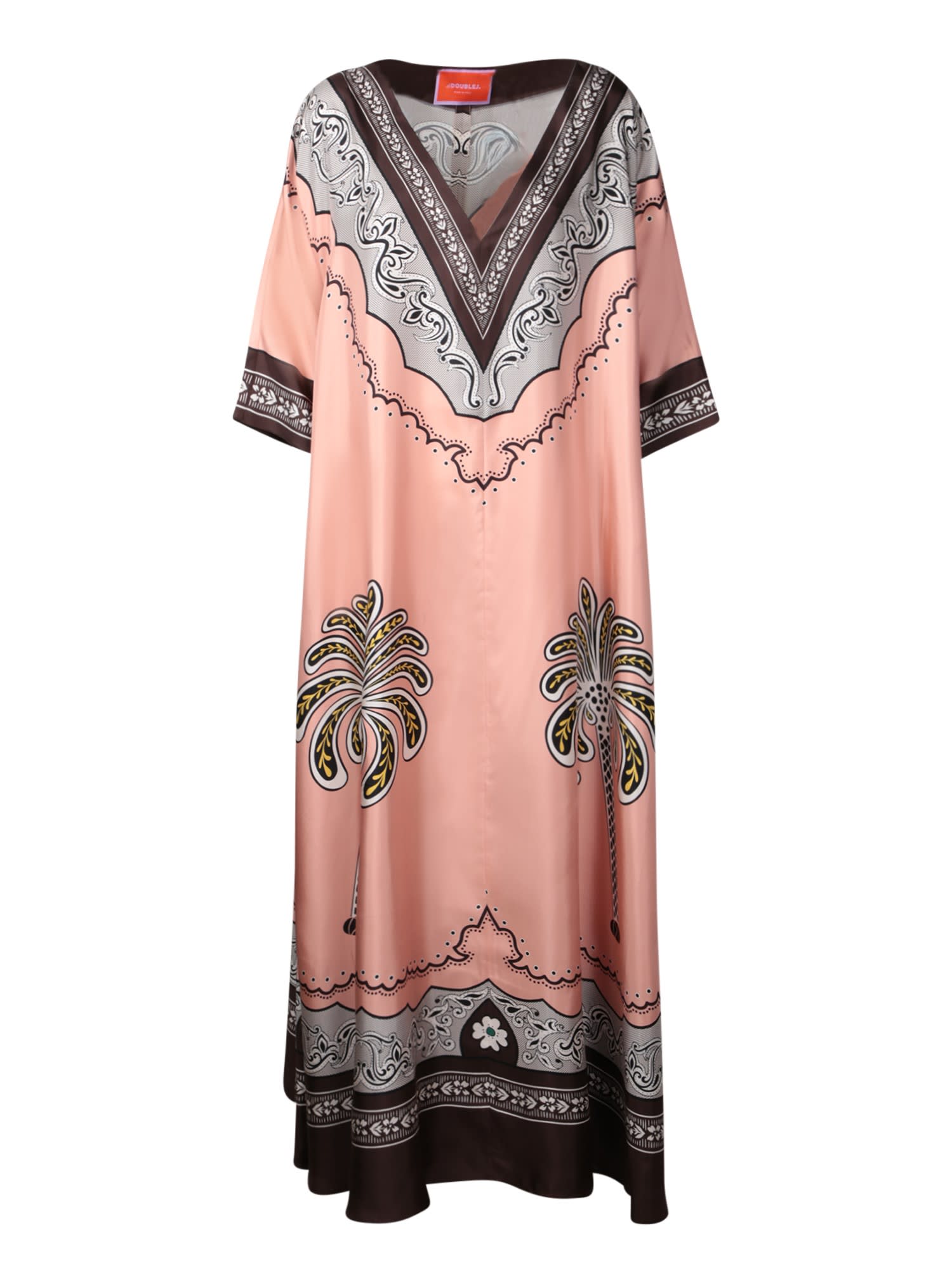 La DoubleJ Muumuu Caftan Dress In Pink Multicolor
